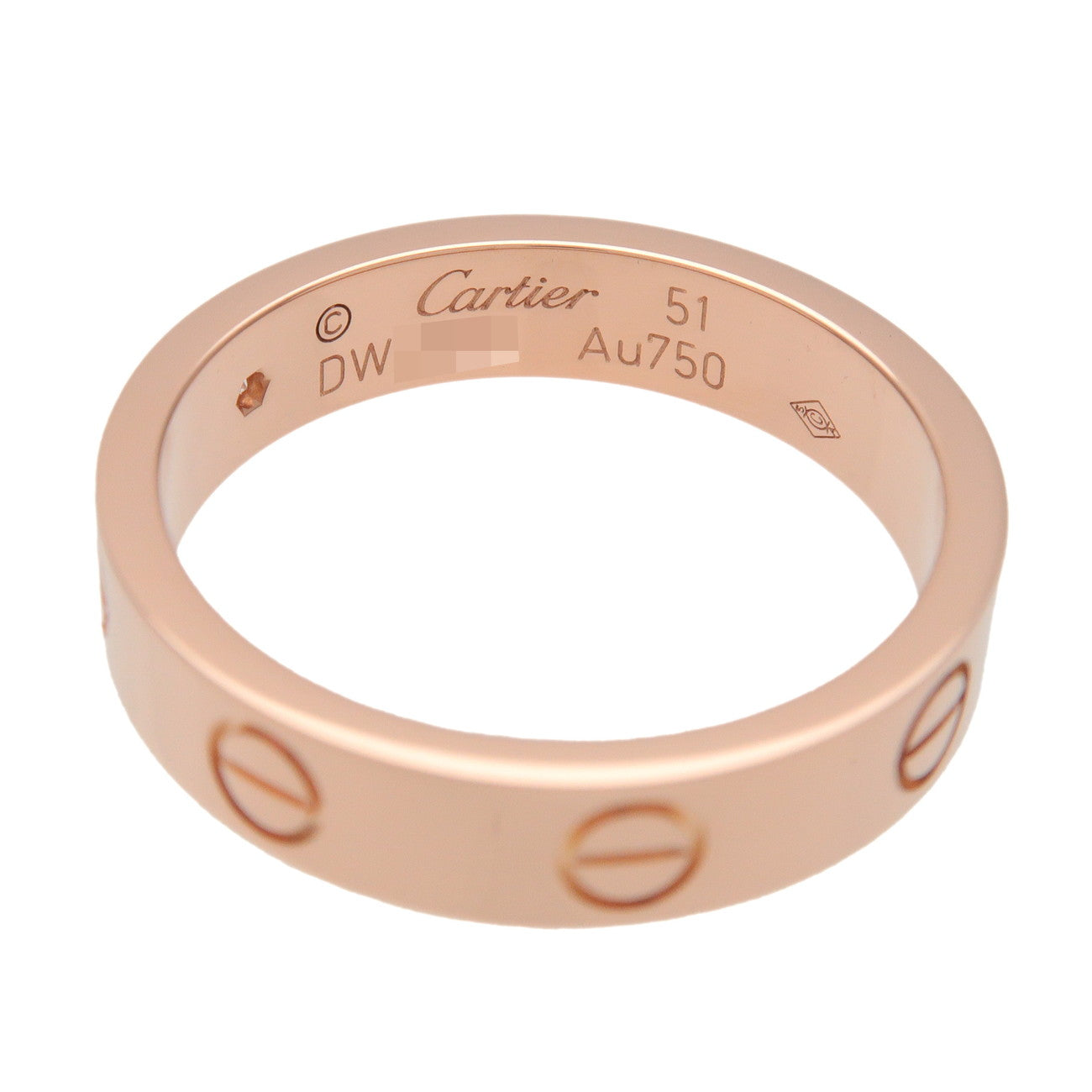 Cartier Mini Love 1P Diamond Ring K18 750PG #51 US5.75 EU51