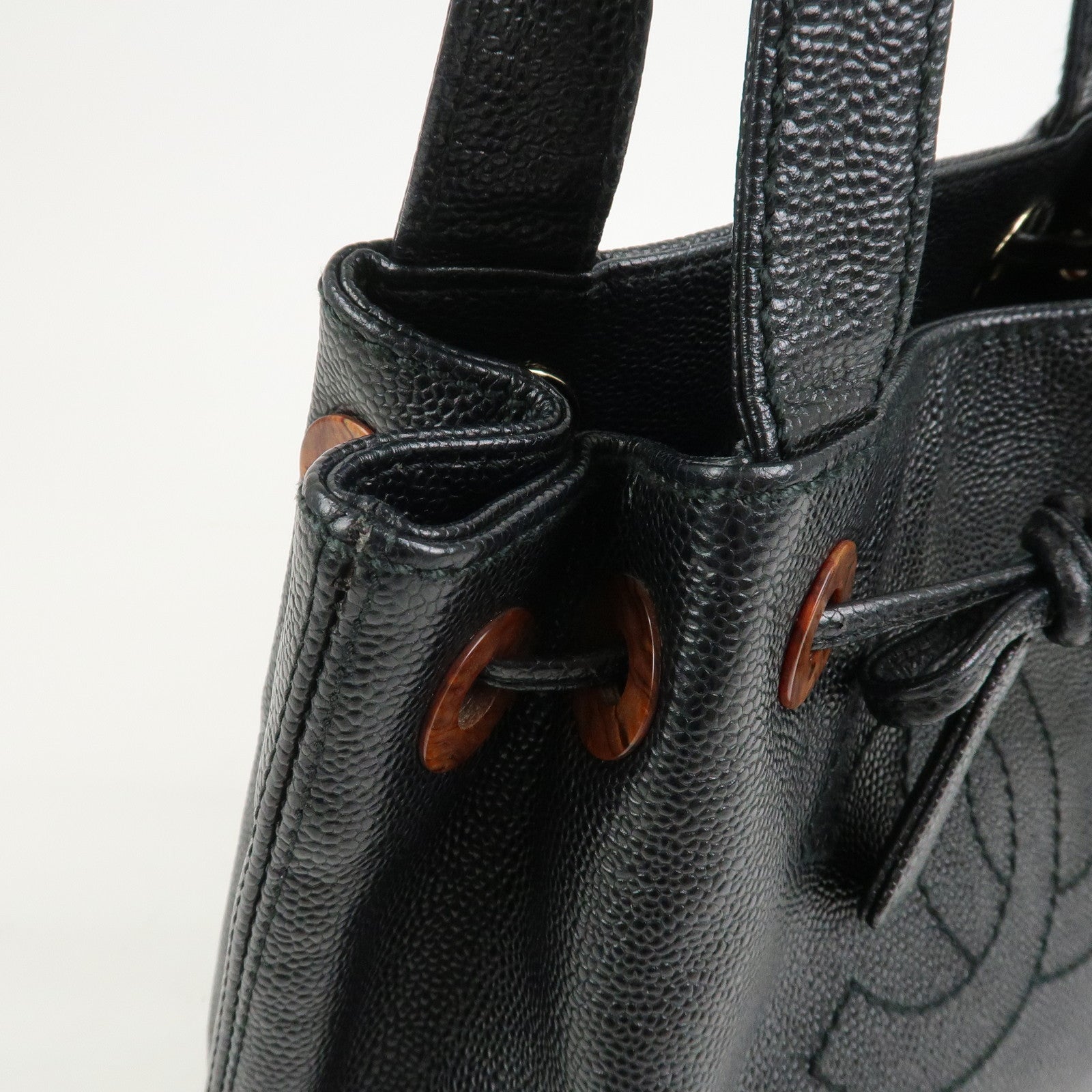 CHANEL COCO Mark Caviarskin Shoulder Bag Hand Bag Black