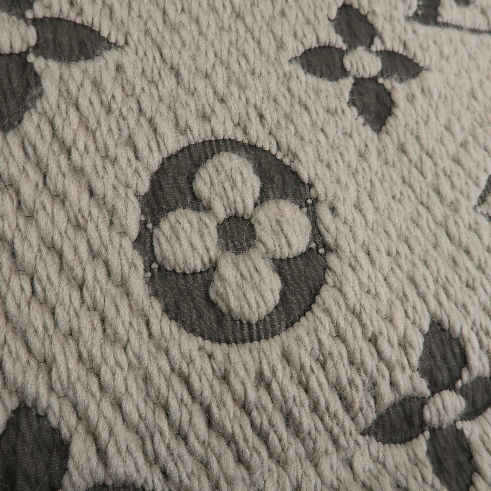 Louis Vuitton Echarpe Logomania Wool Silk Scarf Gray 413287