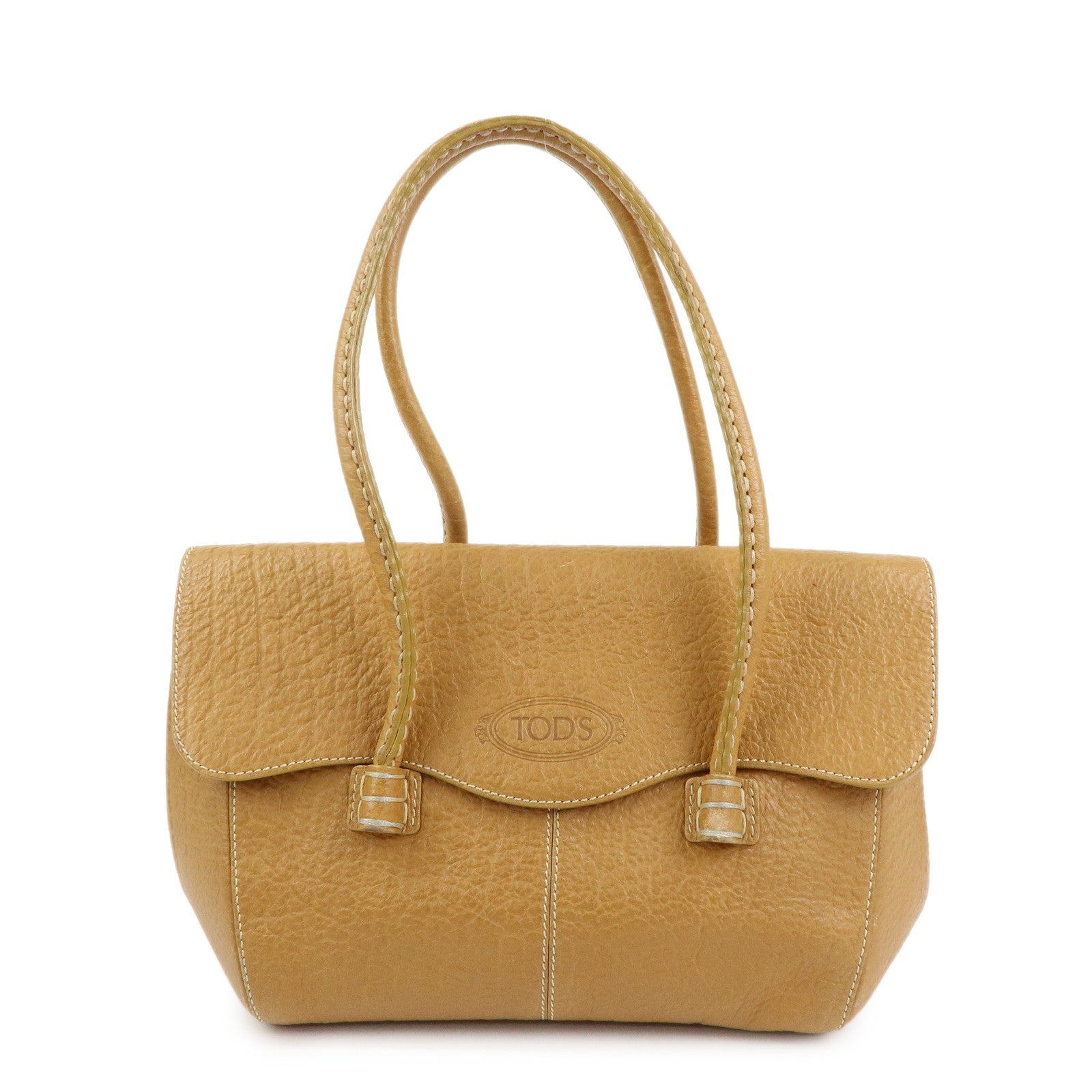 TOD'S Leather Hand Bag Shoulder Bag Brown