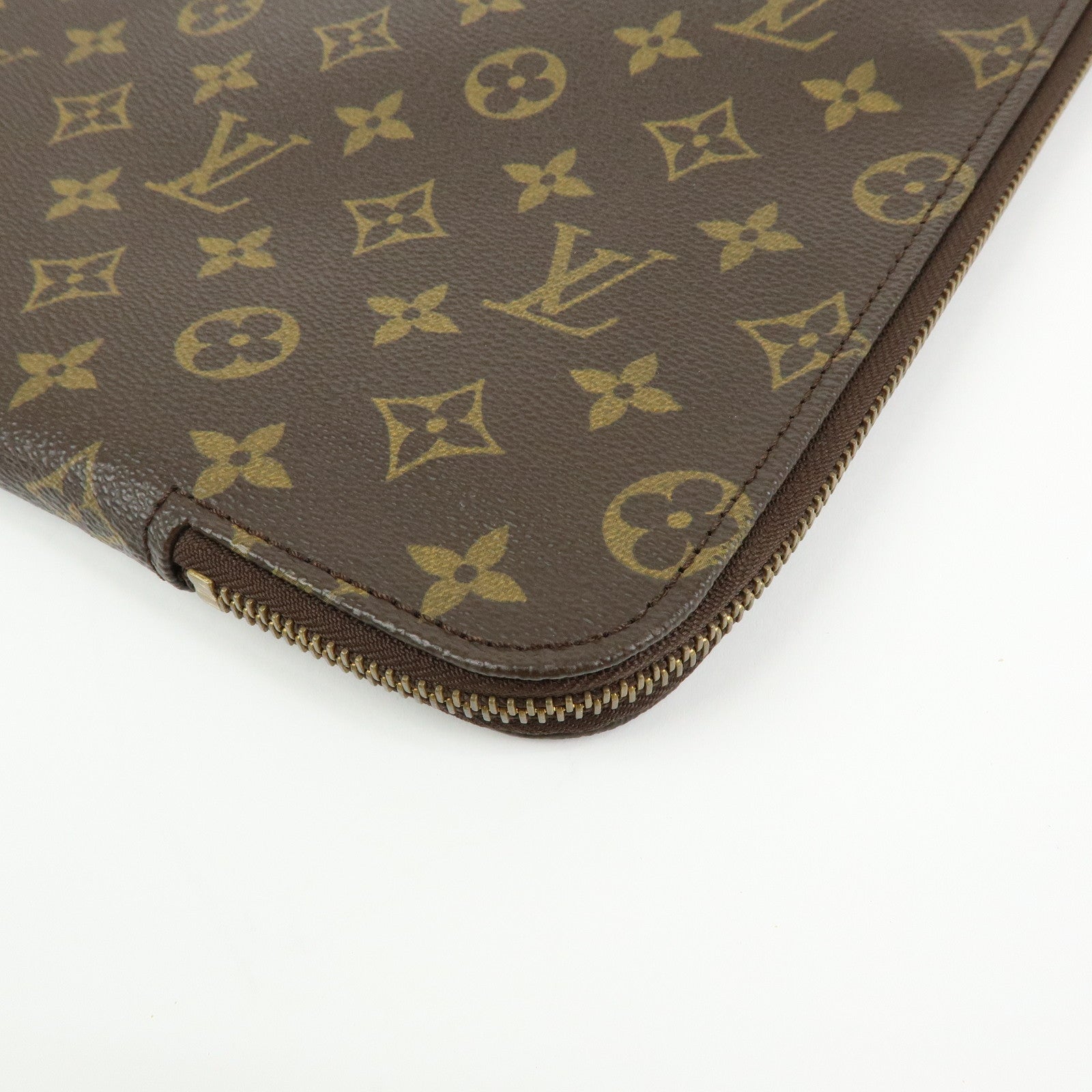 Louis Vuitton Monogram Posh Documents Clutch Bag Brown M53456