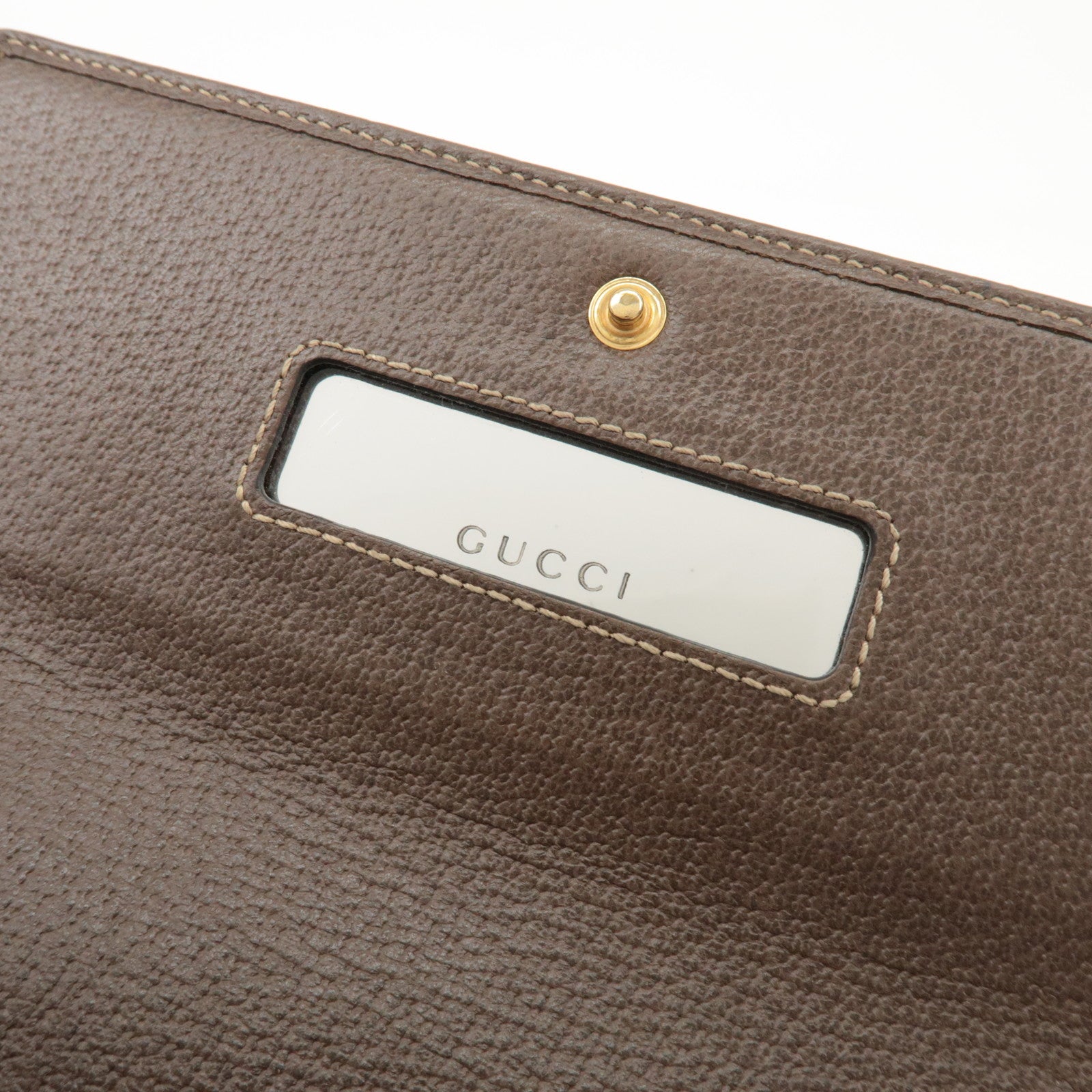 GUCCI Ophidia GG Supreme Leather Chain Wallet Beige Brown 546592 Used