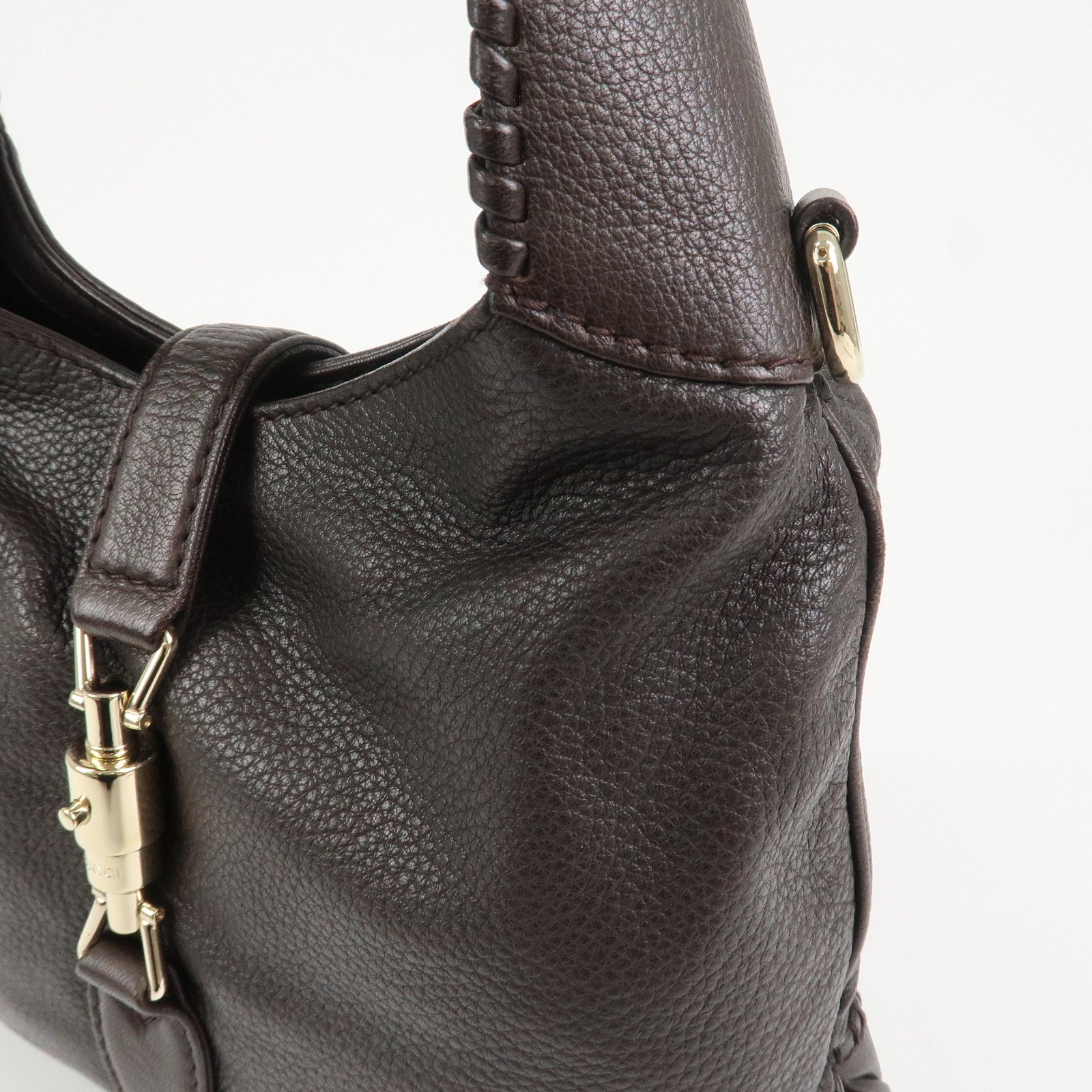 GUCCI New Jackie Leather 2Way Shoulder Bag Tassel Charm 219725