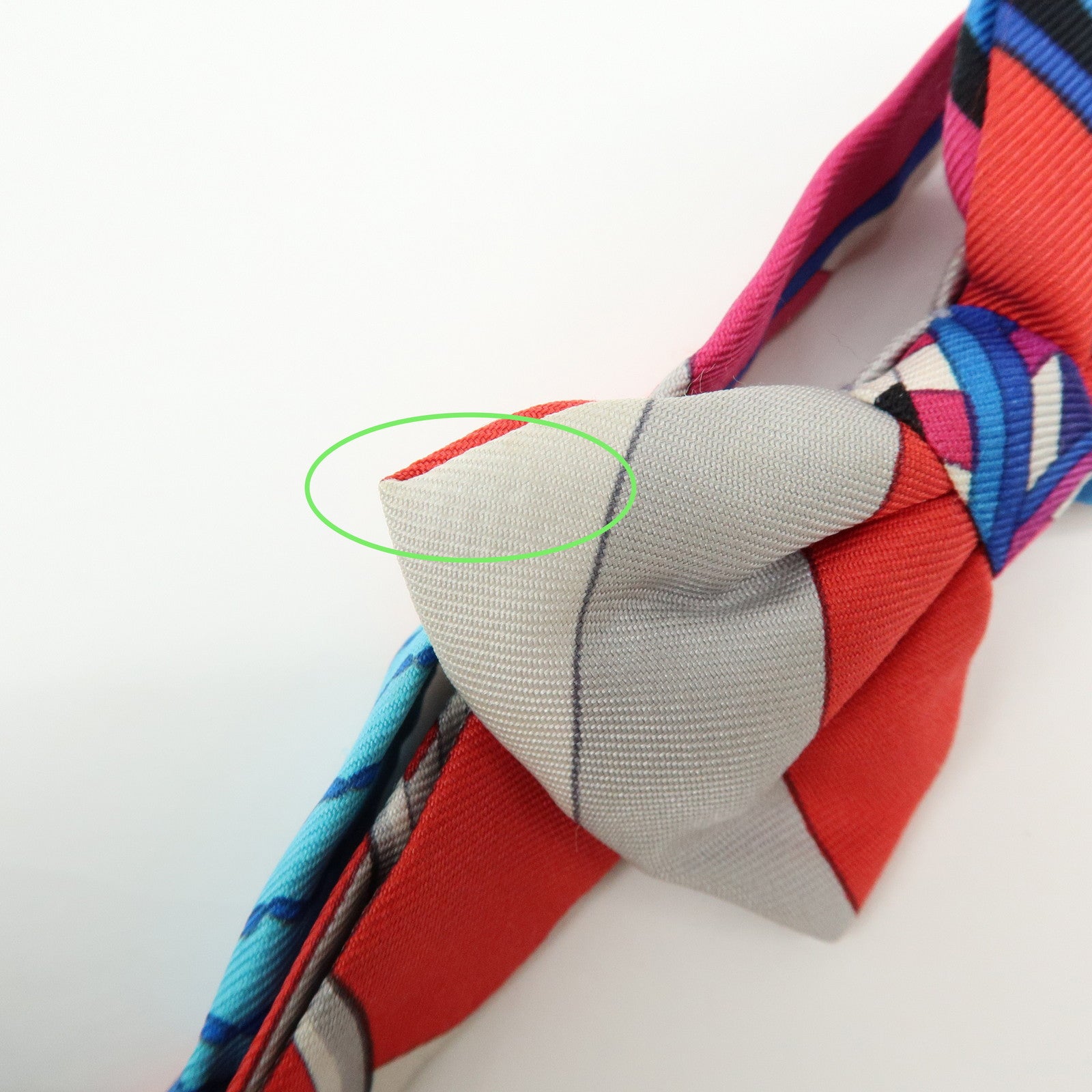 HERMES Silk100% Noeud Papillon Ribbon Bow Tie Multicolor