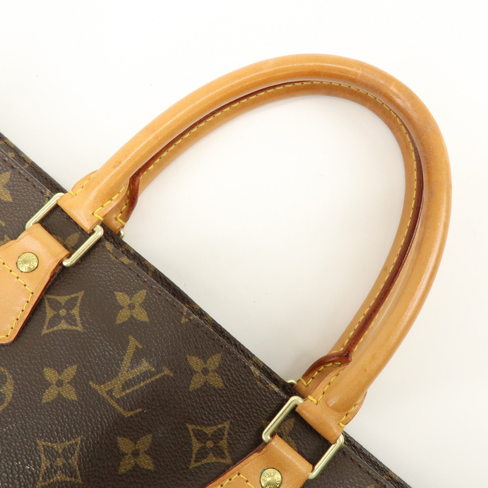 Louis Vuitton Monogram Sac Plat Tote Bag Hand Bag Brown M51140