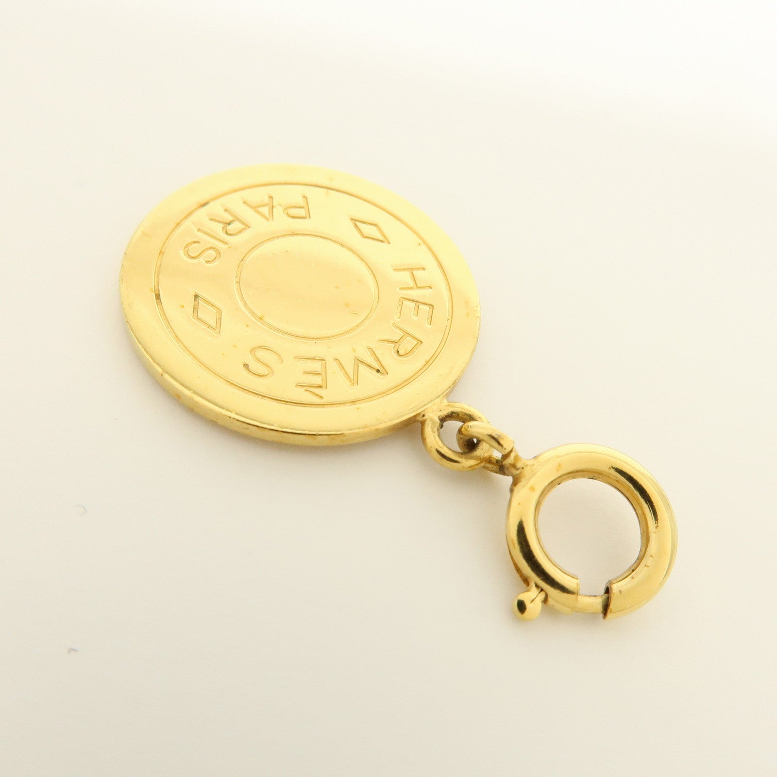 HERMES Sellerie Metal Bag Charm Key Charm Gold