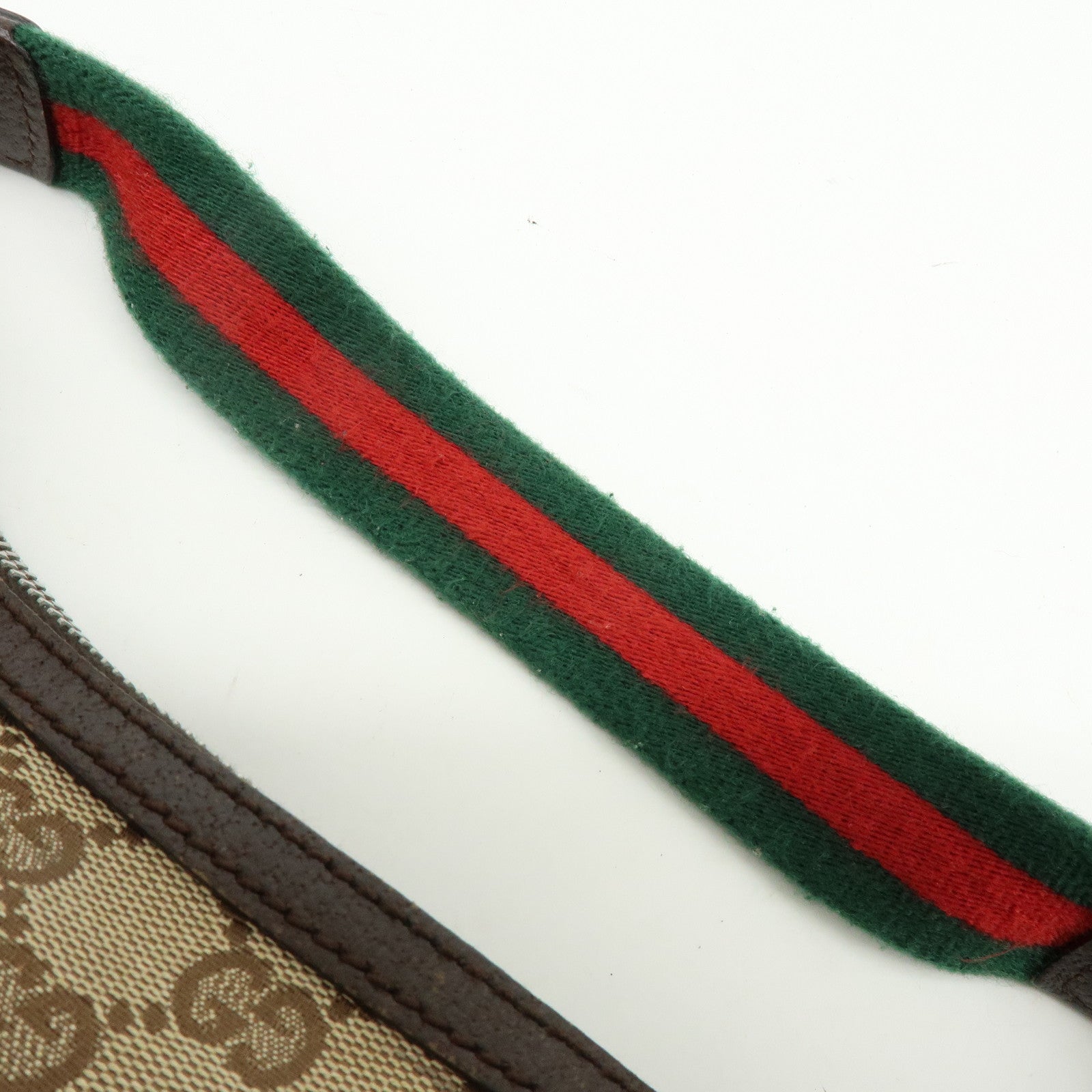 GUCCI Sherry Line GG Canvas Leather Hand Bag Beige Brown 145812