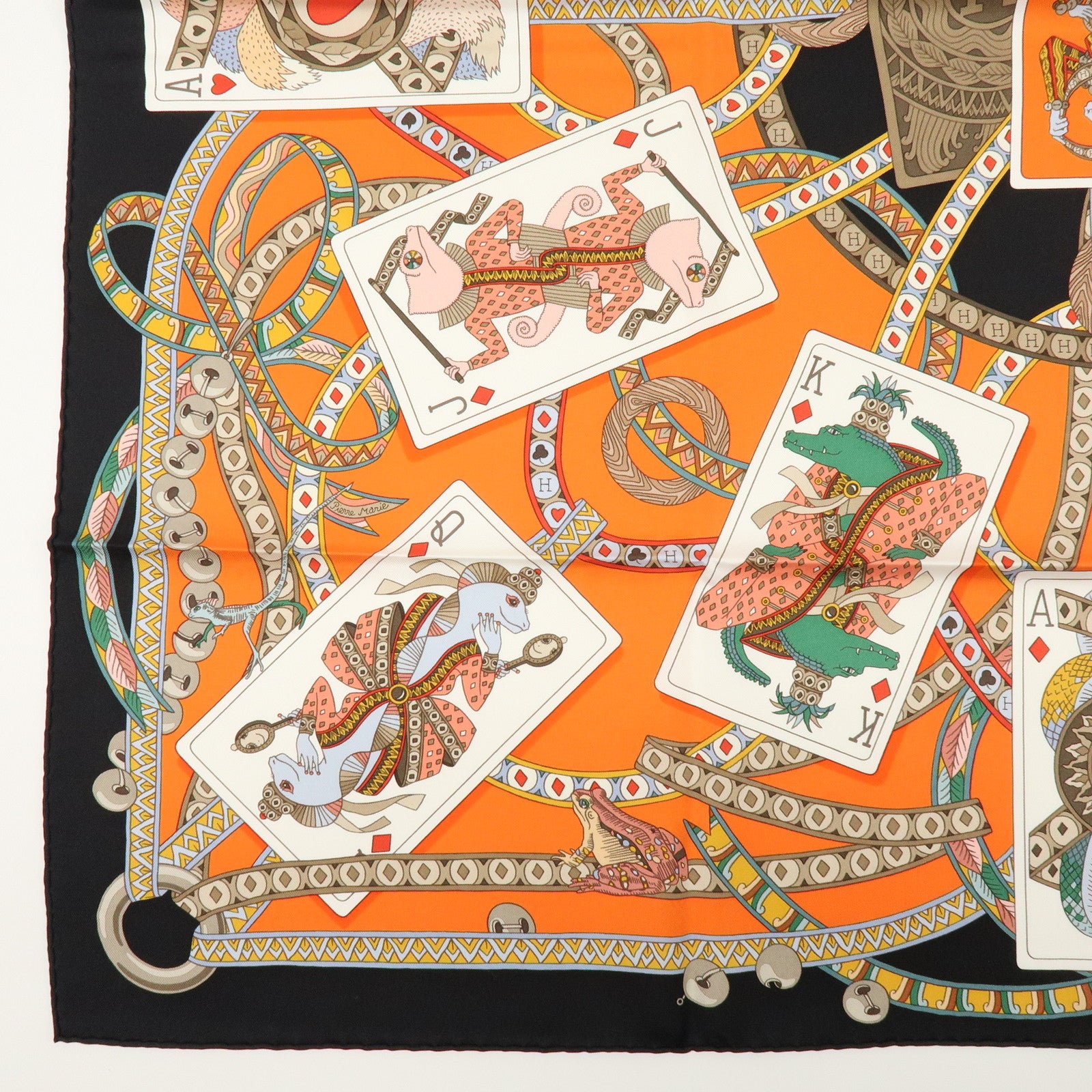 HERMES Carre 90 Silk 100% Scarf DAME DE COEUR A VOUS L’HONNEUR