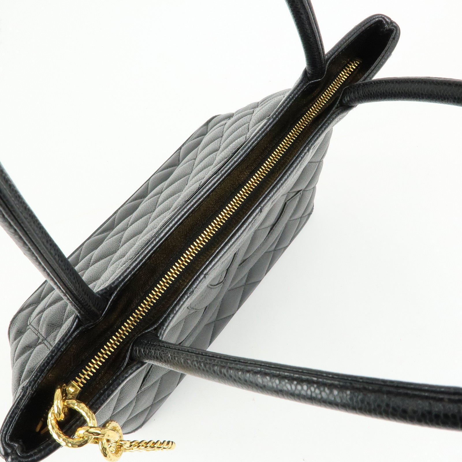 CHANEL Matelasse COCO Mark Caviarskin Medallion Tote Bag A01804