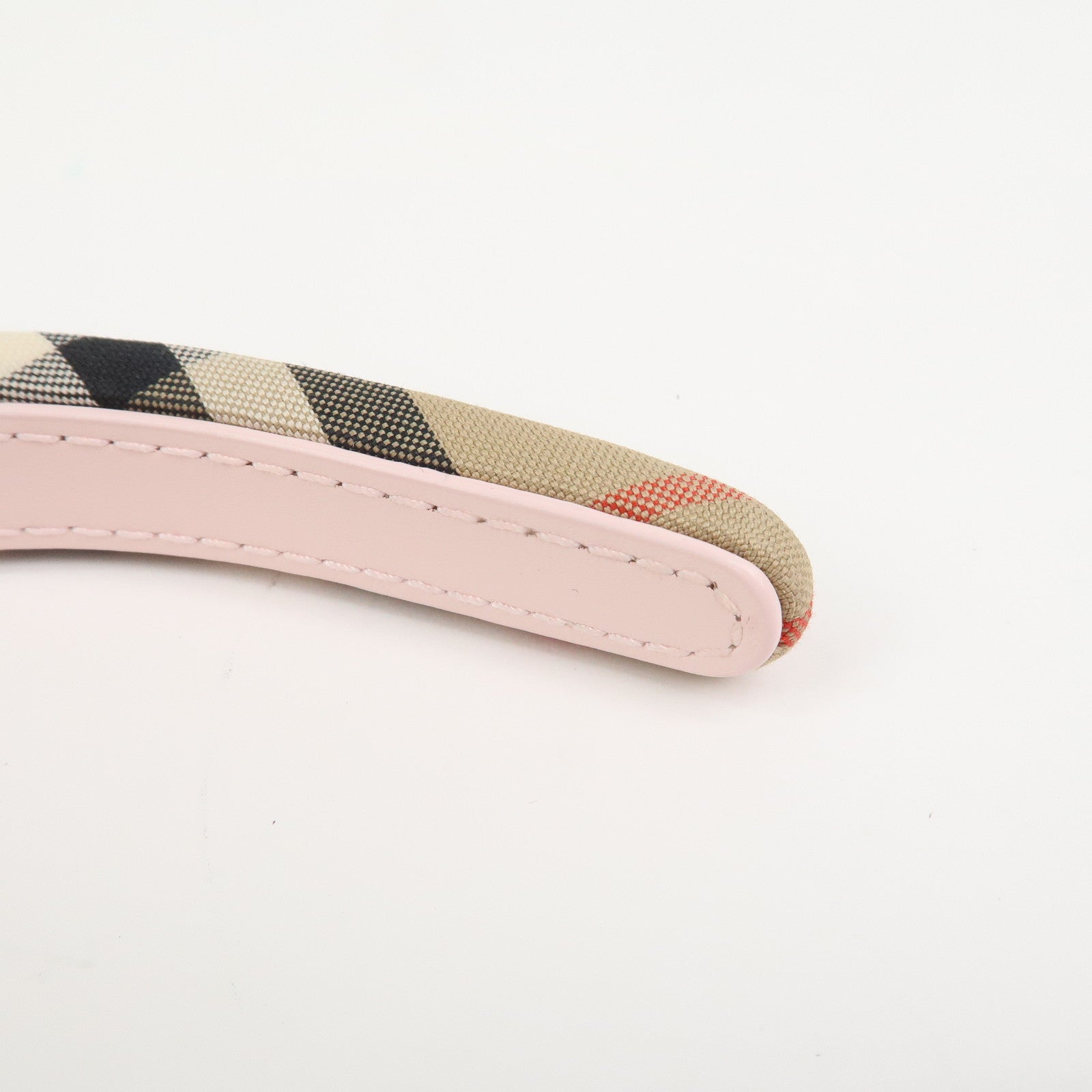 BURBERRY Nova Plaid Canvas Headband Beige