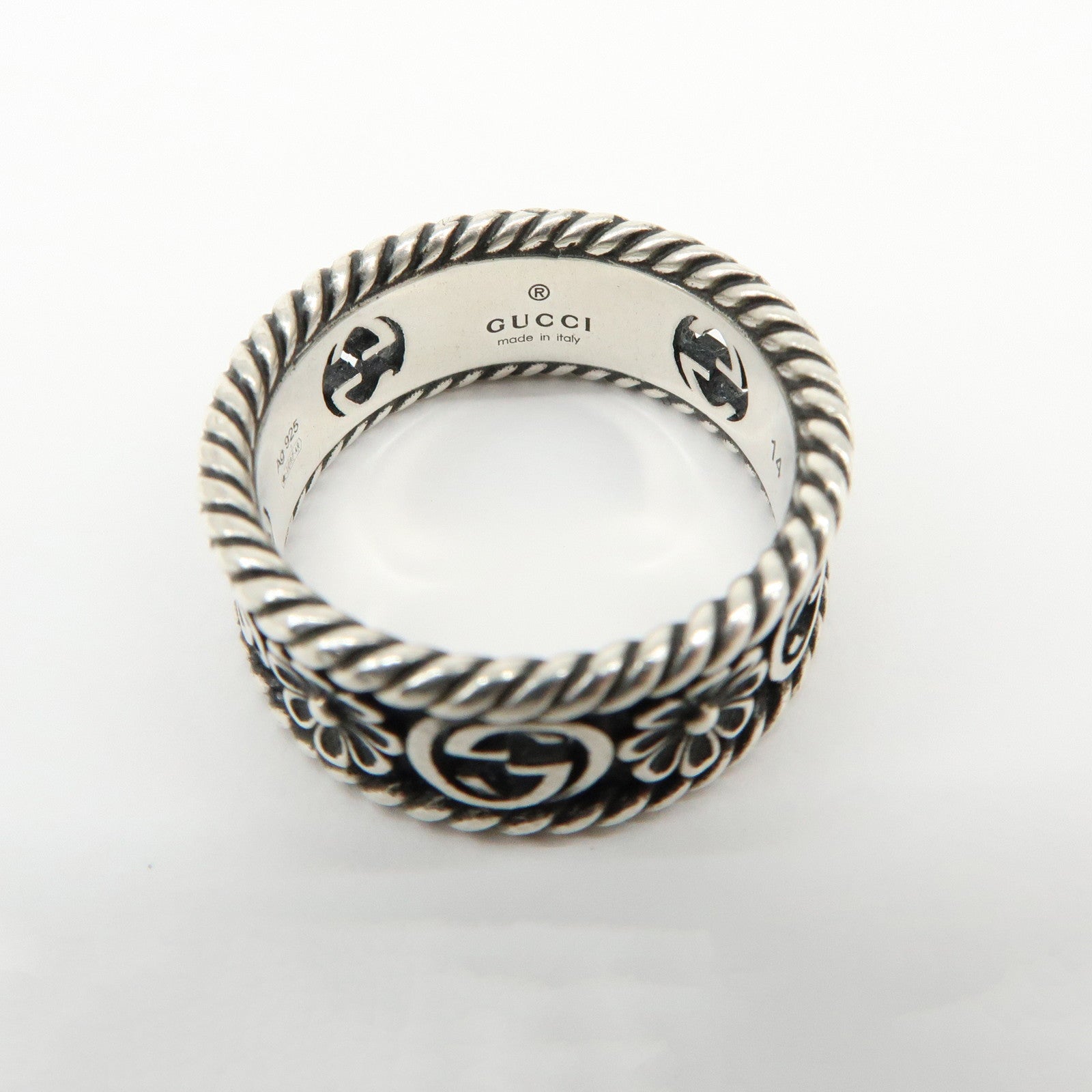 GUCCI Interlocking G Ring SV925 Silver #14 US6.25 EU53 HK14