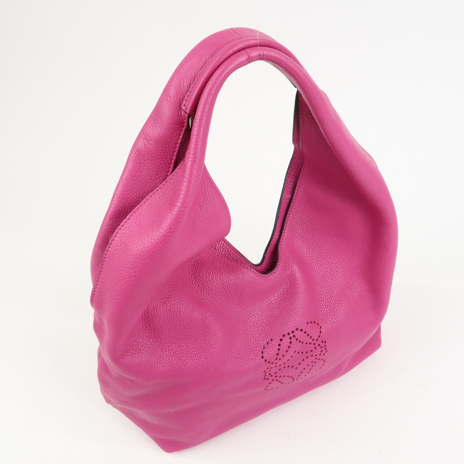 LOEWE Logo Dunas Anagram Leather Hand Bag Shoulder Bag Pink