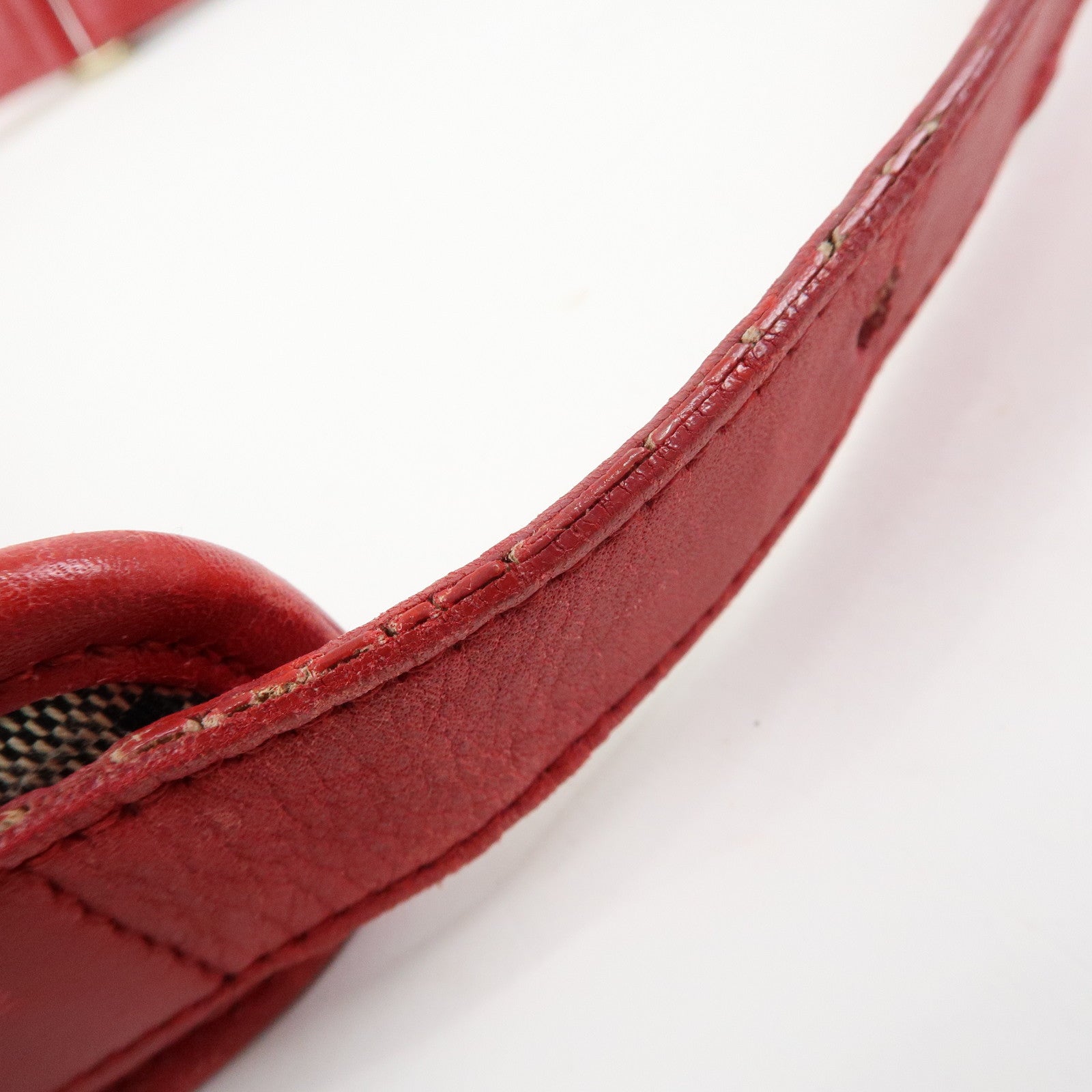 GUCCI GG Canvas Leather Shoulder Bag Hand Bag Beige Red 001・4206