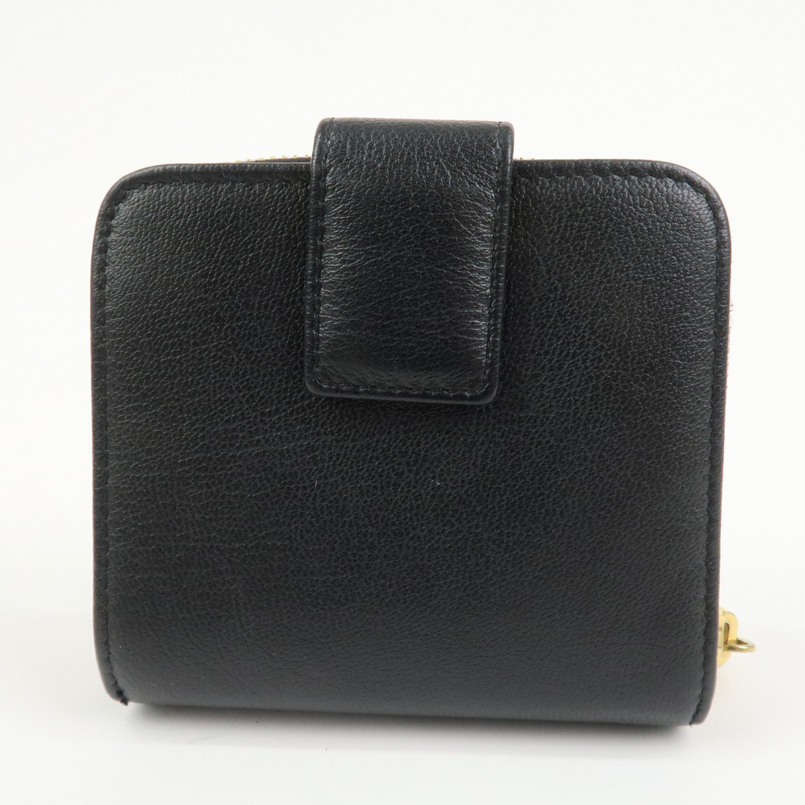 SAINT LAURENT PARIS Coin Case Coin Wallet Leather Black Logo 352906