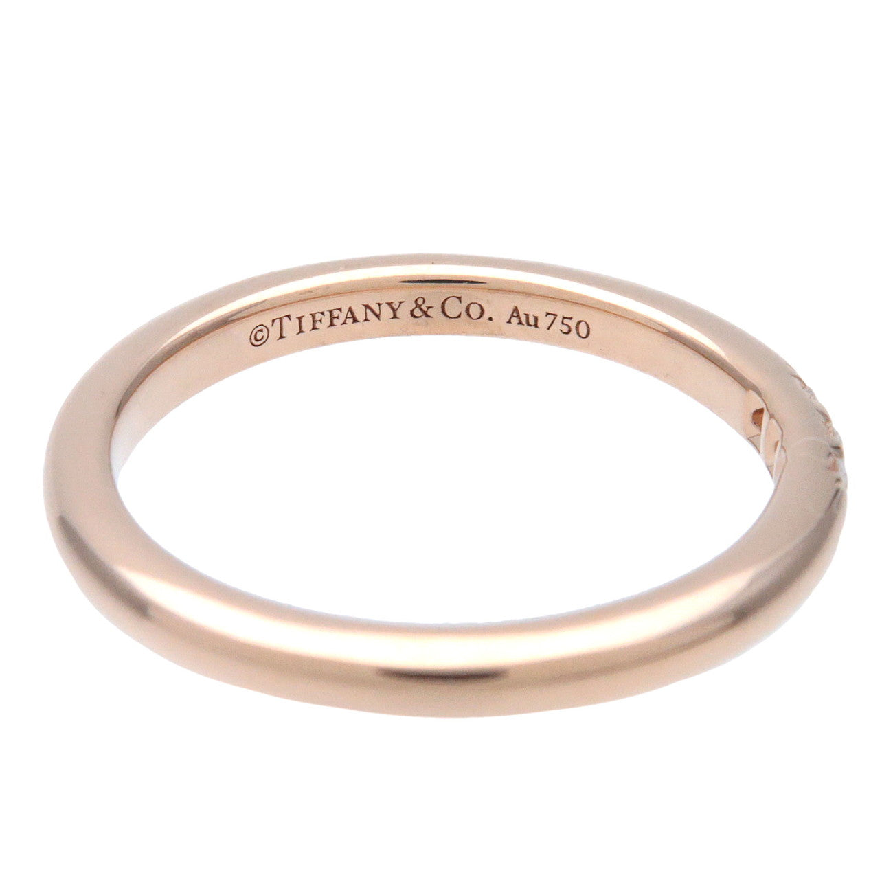 Tiffany & Co Classic Band Ring 3P Diamond K18PG Rose Gold US3.5