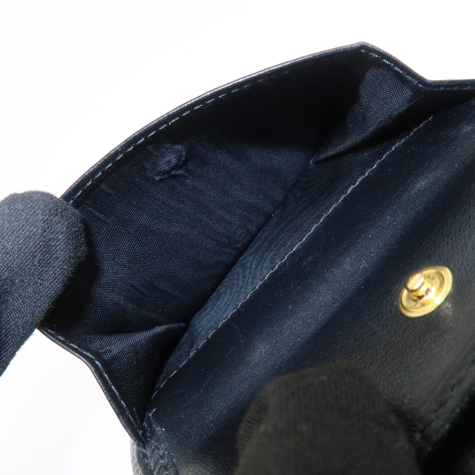 PRADA Vitello Move Leather Bi-fold Compact Wallet Black 1MV204
