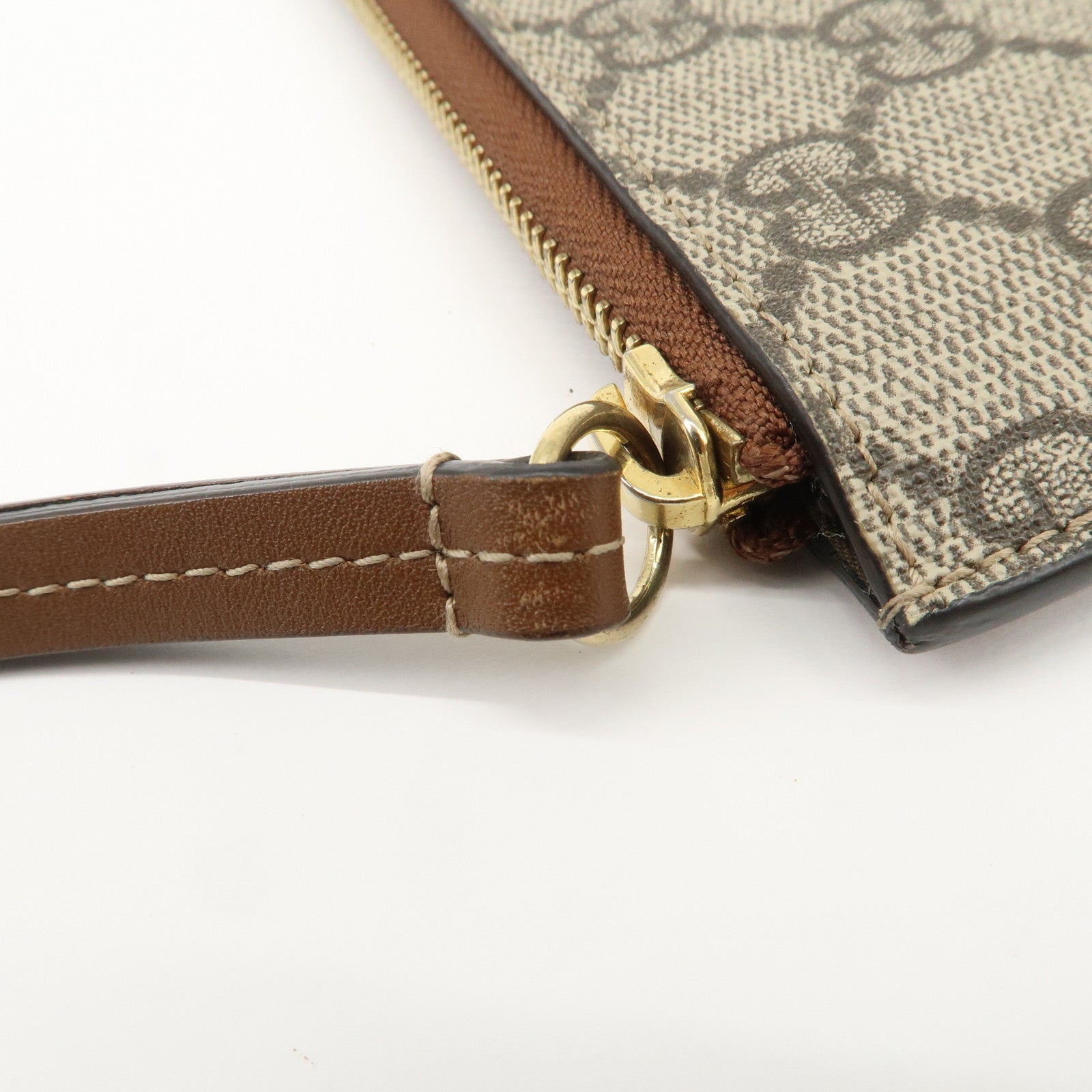 GUCCI  Sherry GG Supreme Leather Flora Clutch Bag Brown 431416