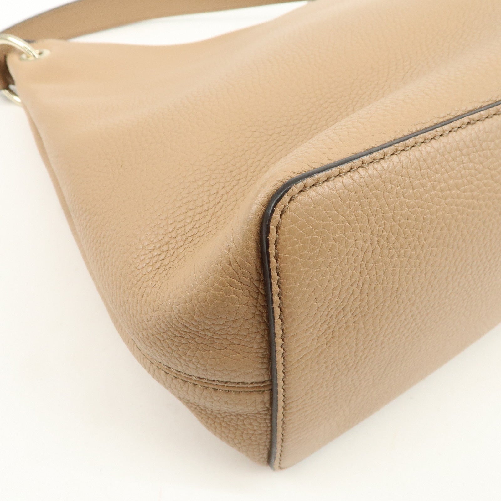 GUCCI SOHO Leather 2Way Bag Shoulder Bag Beige 408825