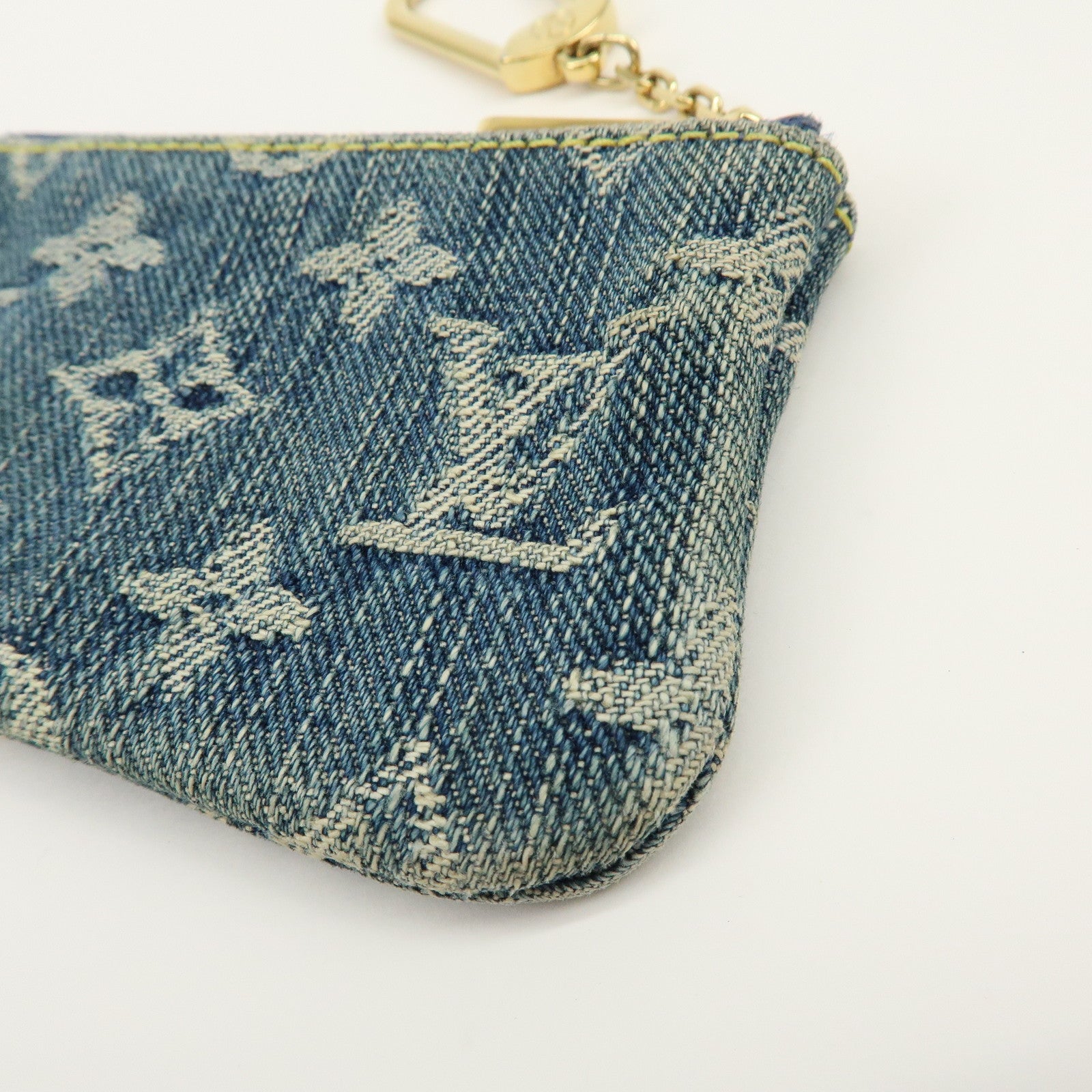 Louis Vuitton Monogram Denim Pochette Cles Coin Case Blue M95343