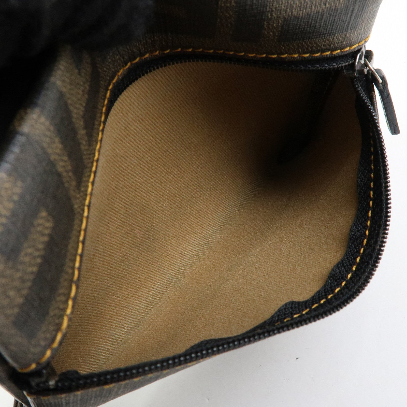 FENDI Zucca Mesh PVC Canvas Tote Bag Shoulder Bag Brown 8BH183