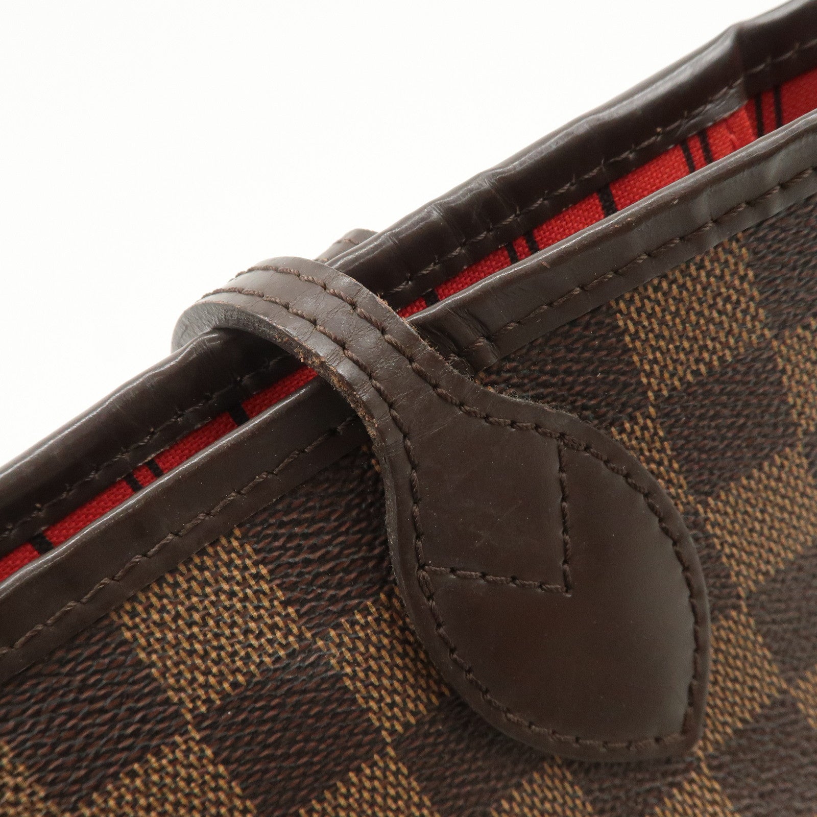 Louis Vuitton Damier Ebene Neverfull MM Tote Bag Cerise N41358