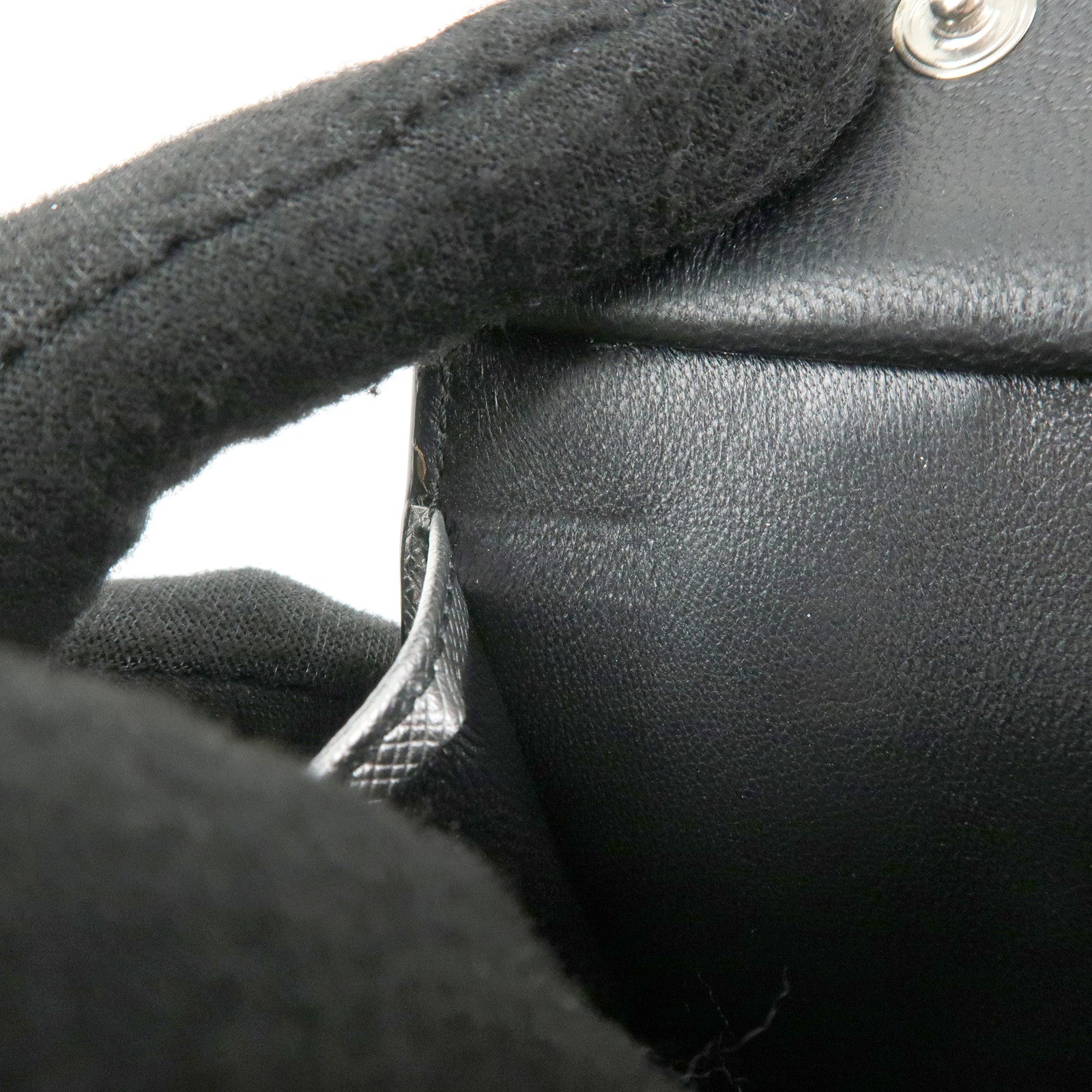 PRADA Bag SAffiano Leather Robot Key Charm Key Chain Silver 2PP074