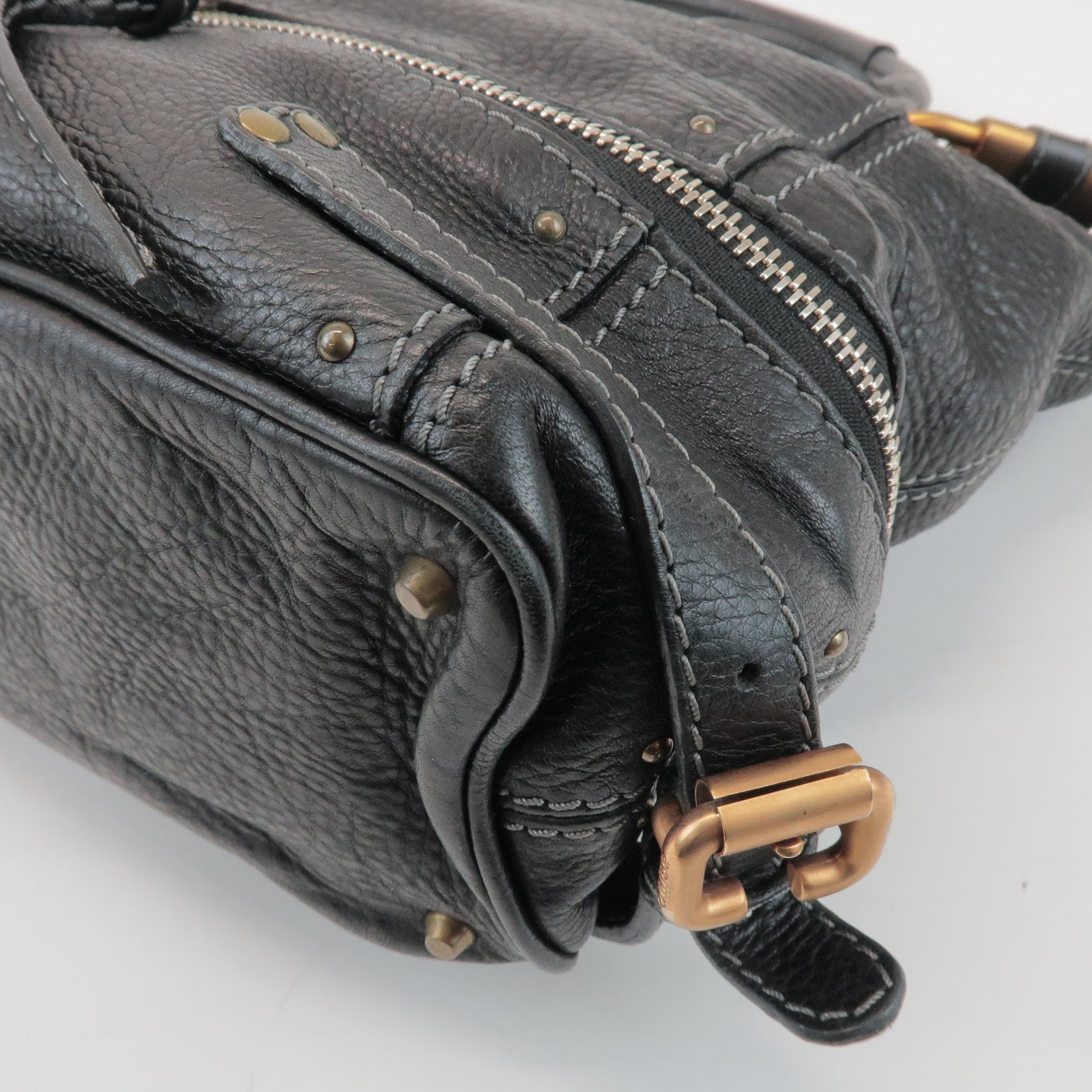 Chloe Paddington Leather Tote Bag Hand Bag Black
