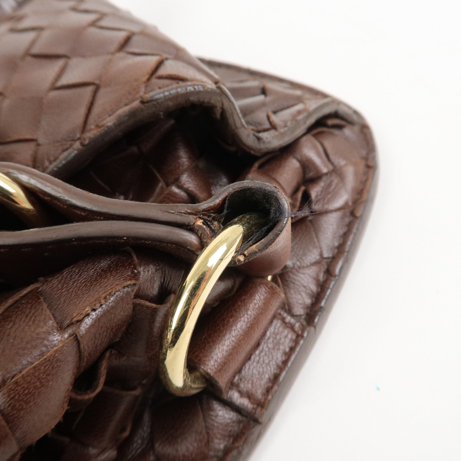 BOTTEGA VENETA Intrecciato Leather Hand Bag Brown