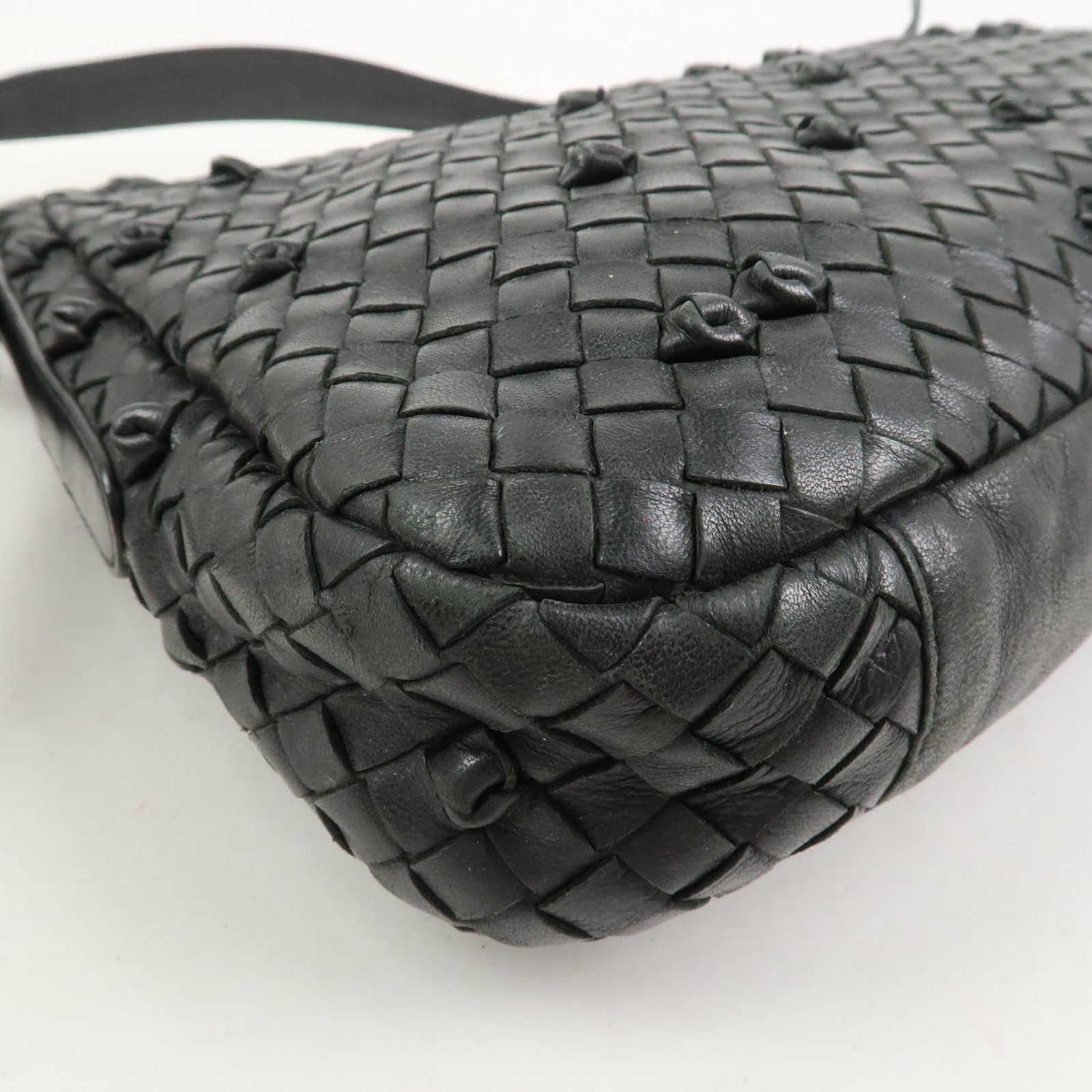 BOTTEGA VENETA Intrecciato Shoulder Bag Hand Bag Black 125580