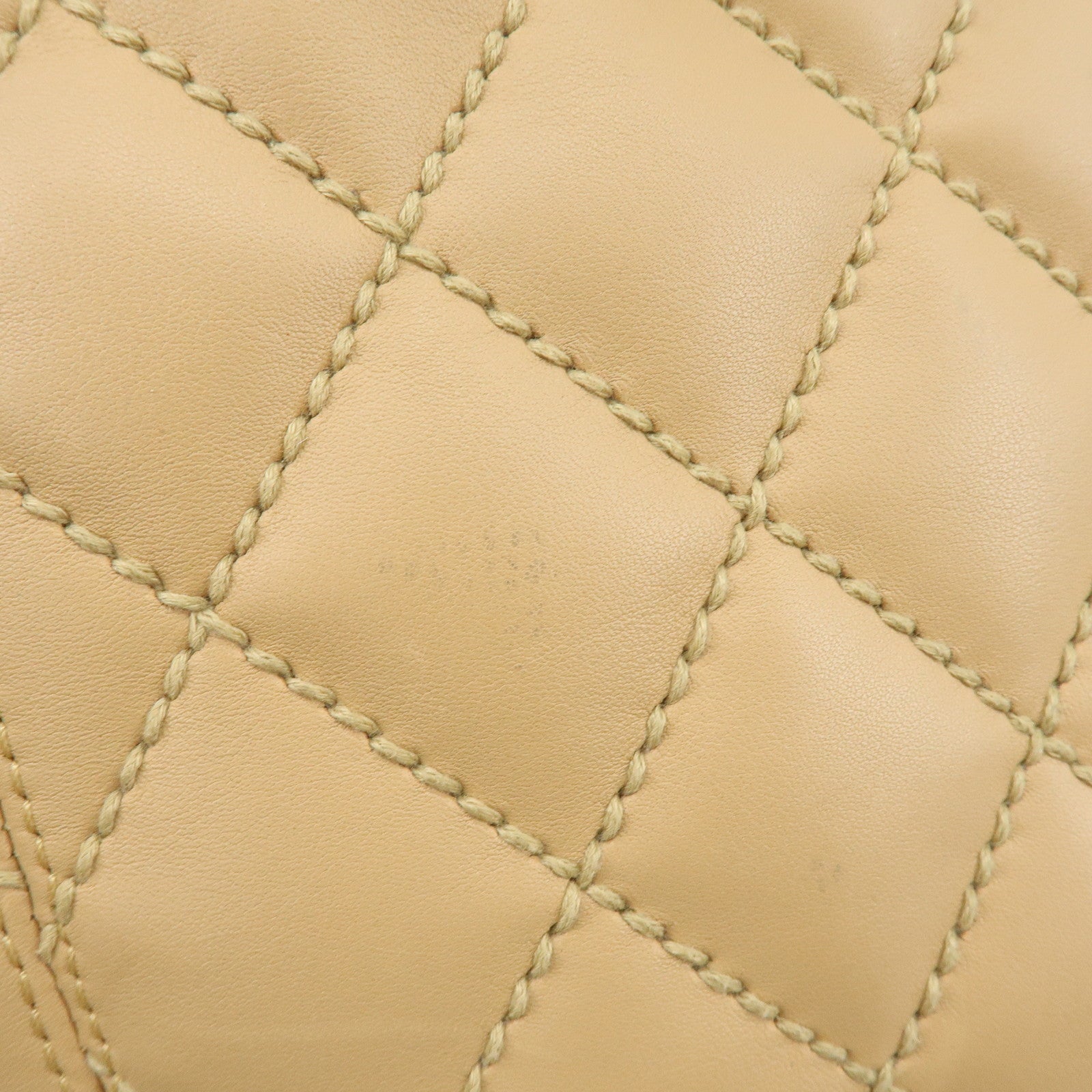 CHANEL COCO Mark Wild Stich Calf Leather Tote Bag Beige A20999