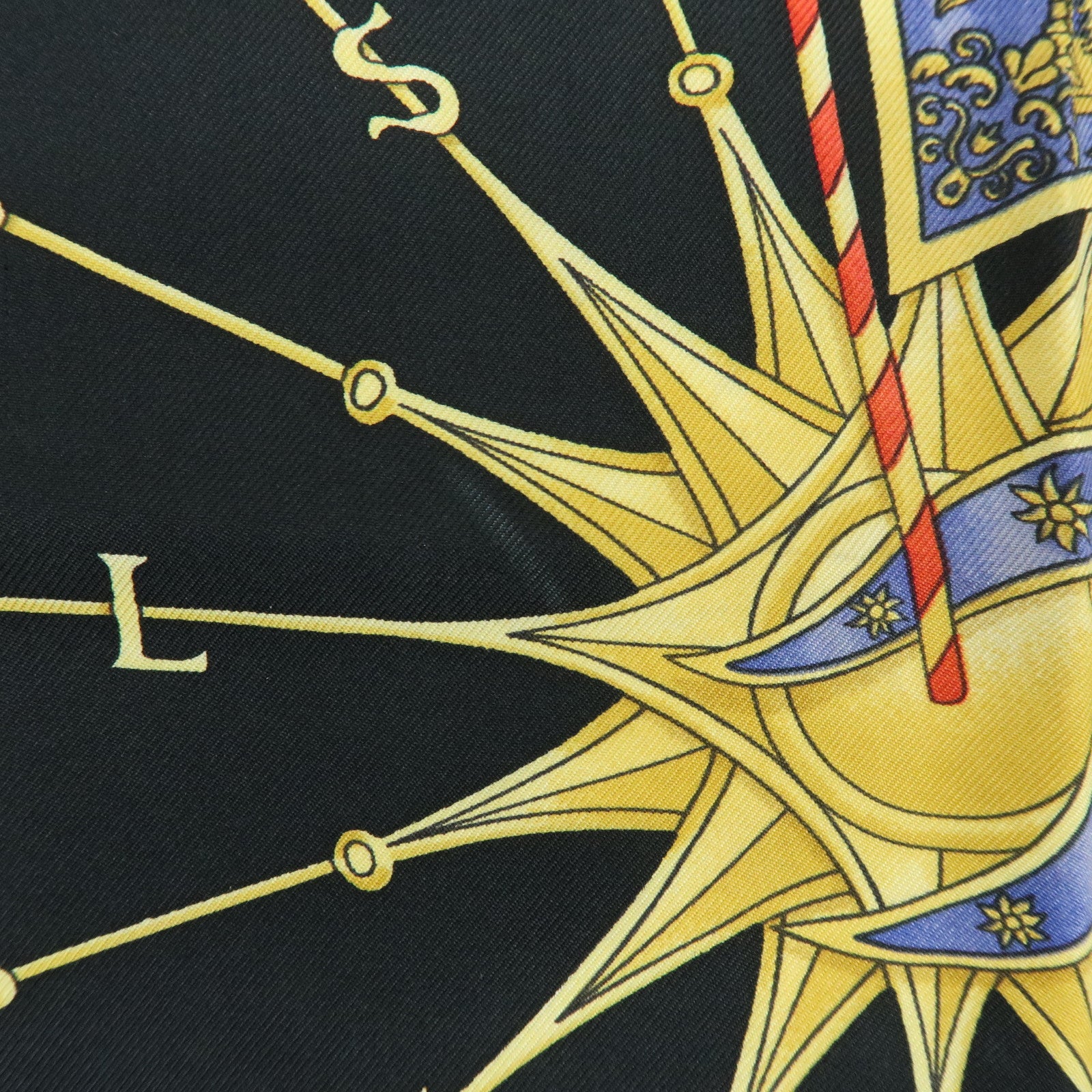 HERMES Carre 90 Set of 2 Silk 100% Scarf Black Gold Brown