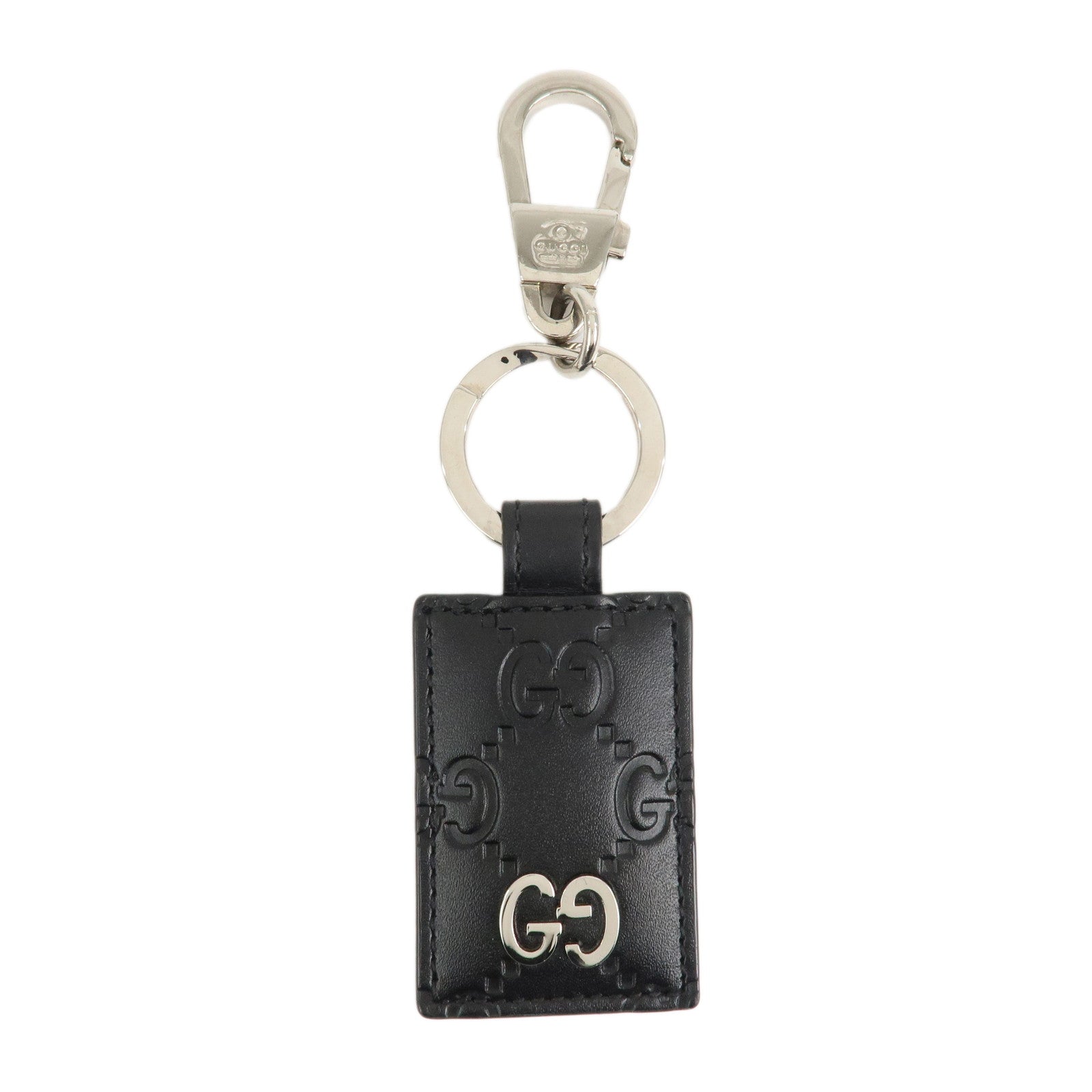 GUCCI Guccissima Dorian Leather Bag Key charm Black 479136