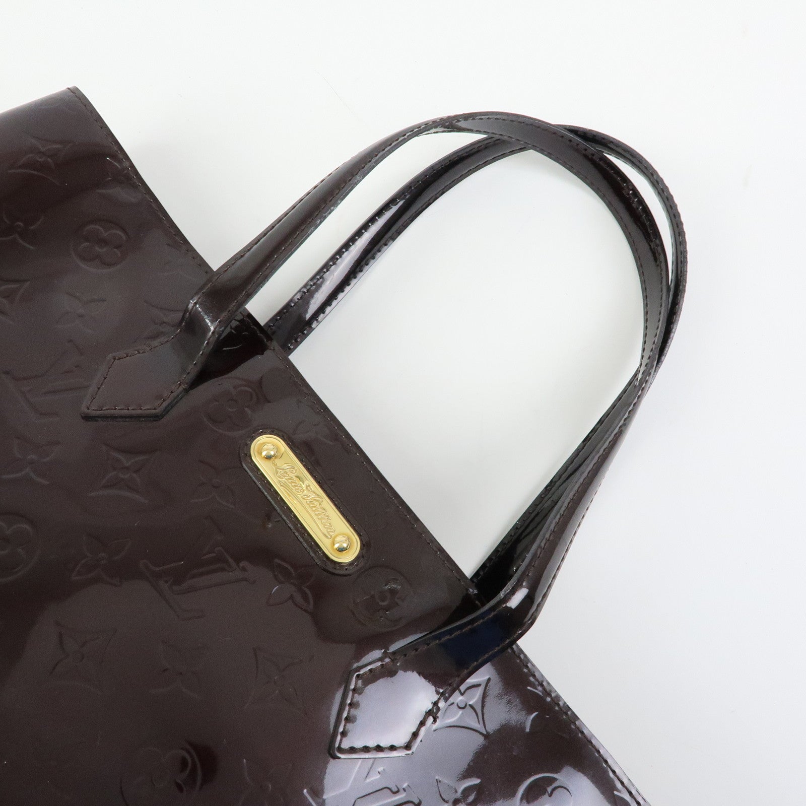 Louis Vuitton Monogram Vernis Leather Wilshire MM Tote Bag Amarante