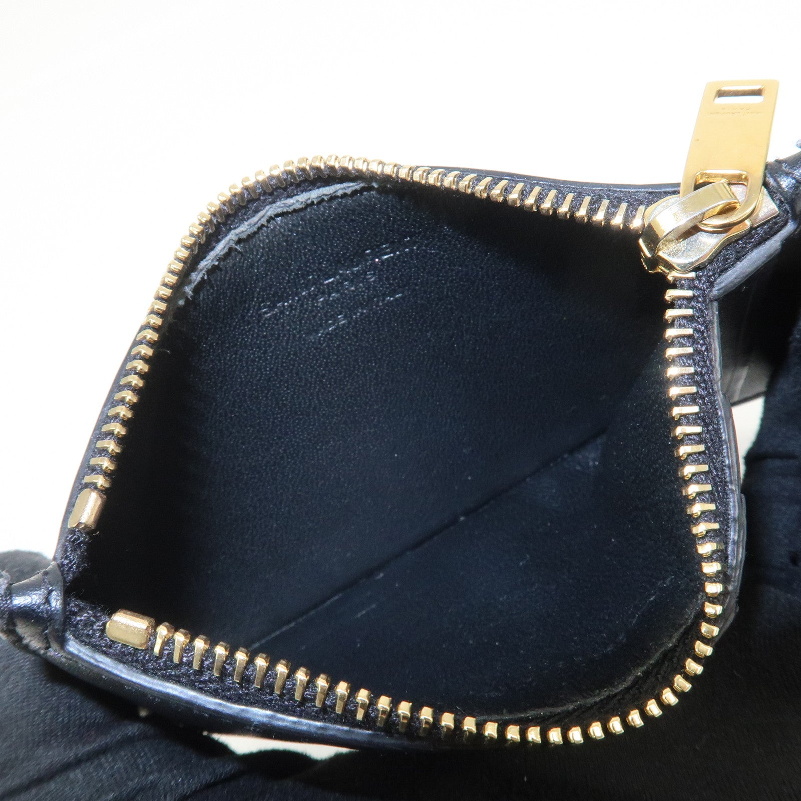 SAINT LAURENT PARIS Leather Card Case Card Holder Black 458583