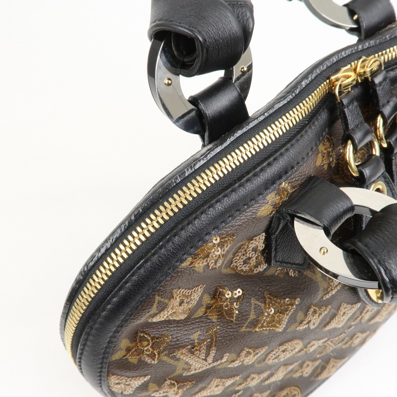 Louis Vuitton Monogram Eclipse Alma Hand Bag Ambre Brown M40245