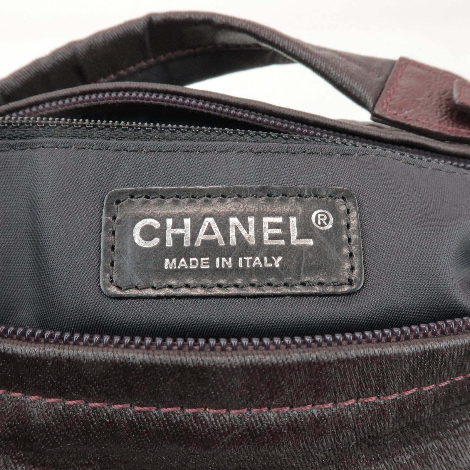 CHANEL Biarritz PVC Coated Canvas Calf Leather Shoulder Bag A34205