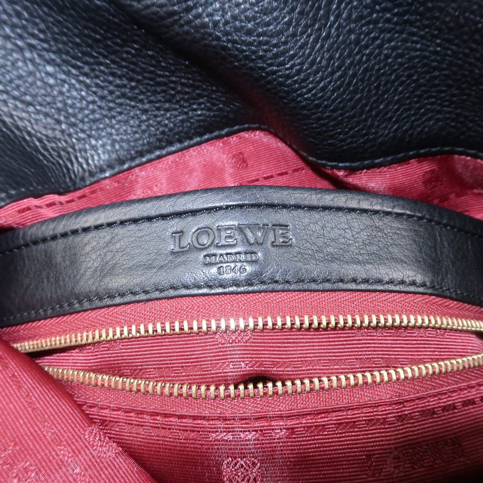 LOEWE Heritage Calf Leather Shoulder Bag Crossbody Bag Black