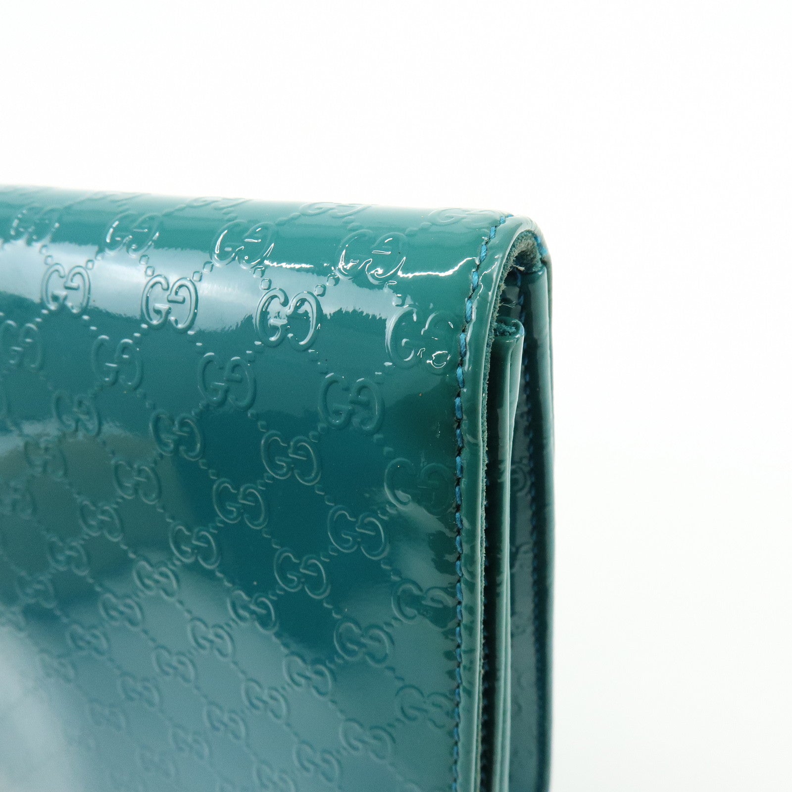 GUCCI Microguccissima Leather Hand Bag Clutch Bag Blue 339249