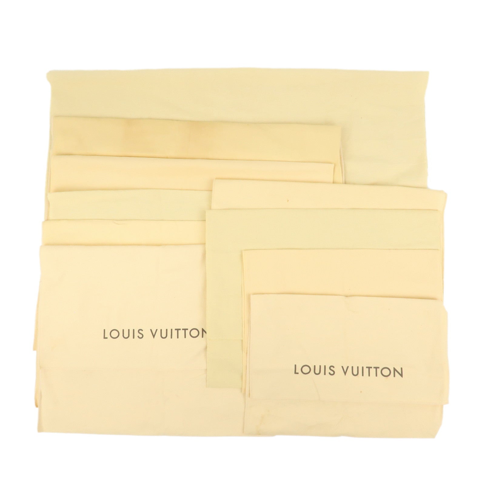 Louis Vuitton Set Of 10 Dust Bag Storage Bag Flap Style Beige