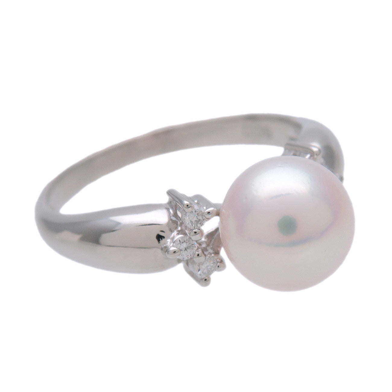 TASAKI Pearl 6P Diamond Platinum Ring PT900 0.06ct US6.5 EU52