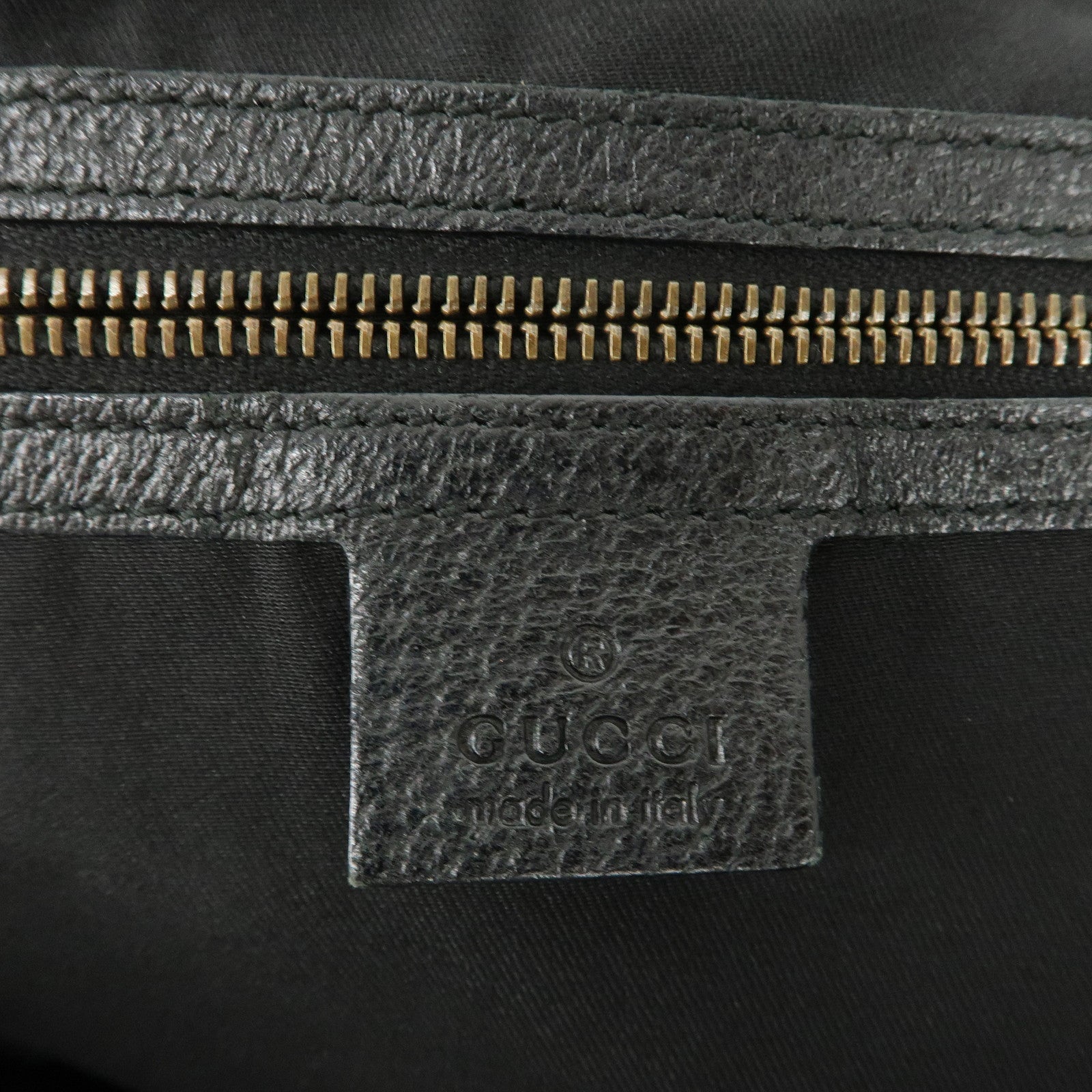 GUCCI Horsebit GG Canvas Leather Tote Bag Hand Bag Black 144186