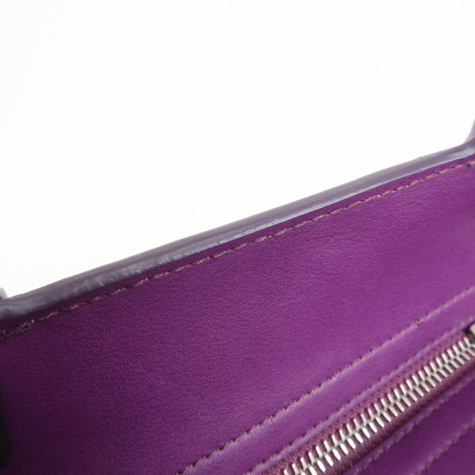 Ferragamo Leather 2Way Bag Hand Bag Shoulder Bag Tote Bag Purple