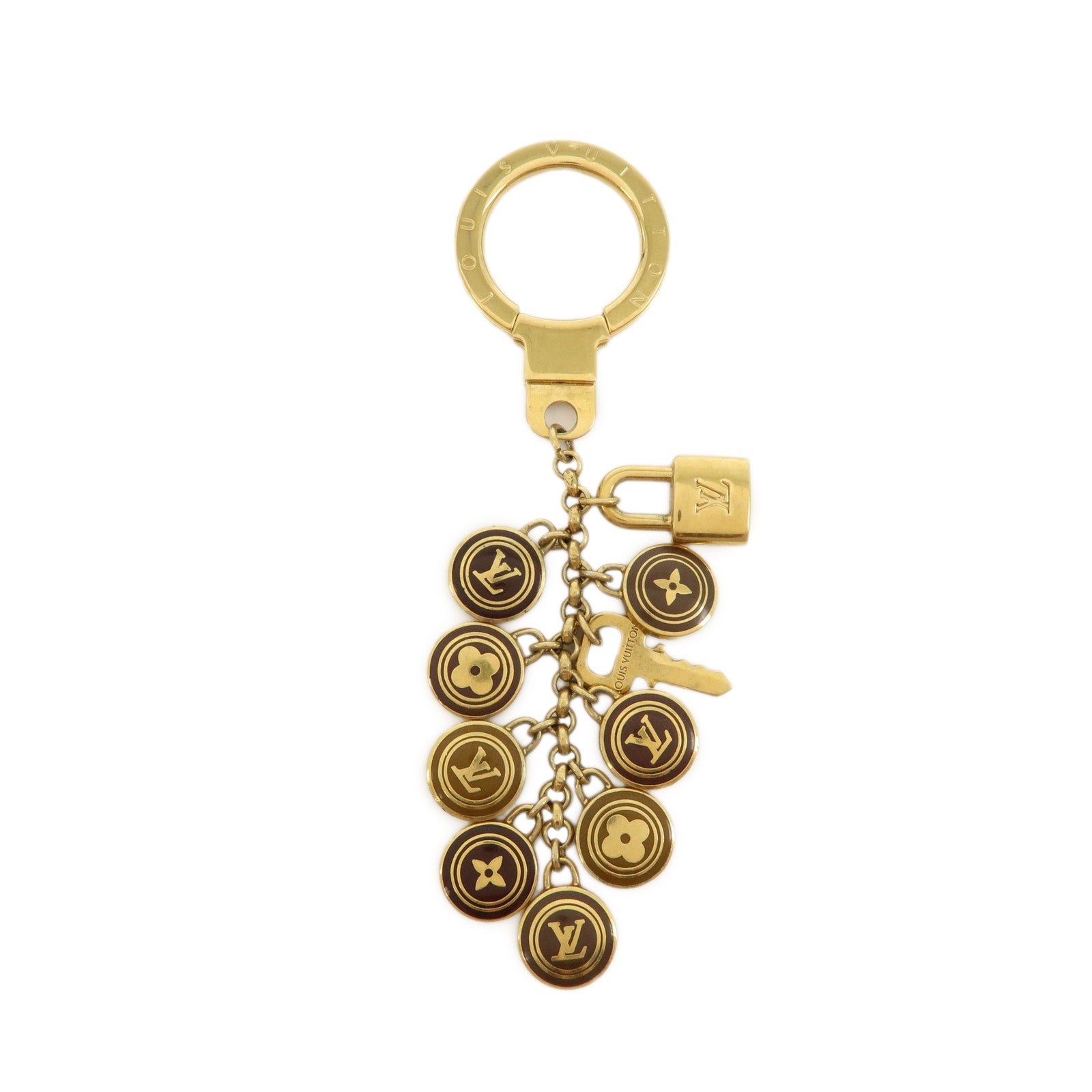 Louis Vuitton Porte Cles Pastilles Bag Charm Gold Brown M65387