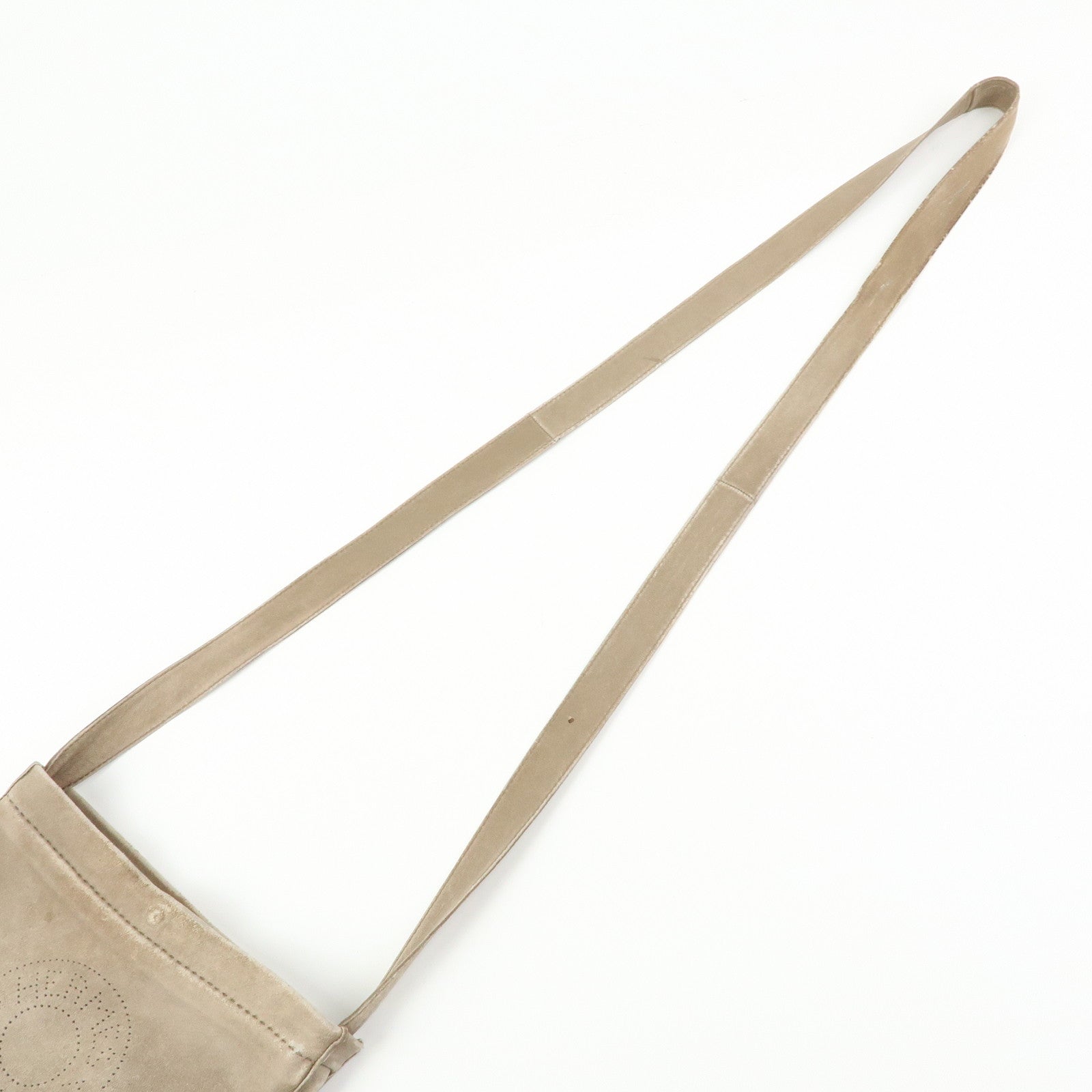 HERMES Leather Clou de Selle Shoulder Bag □M Stamped Beige