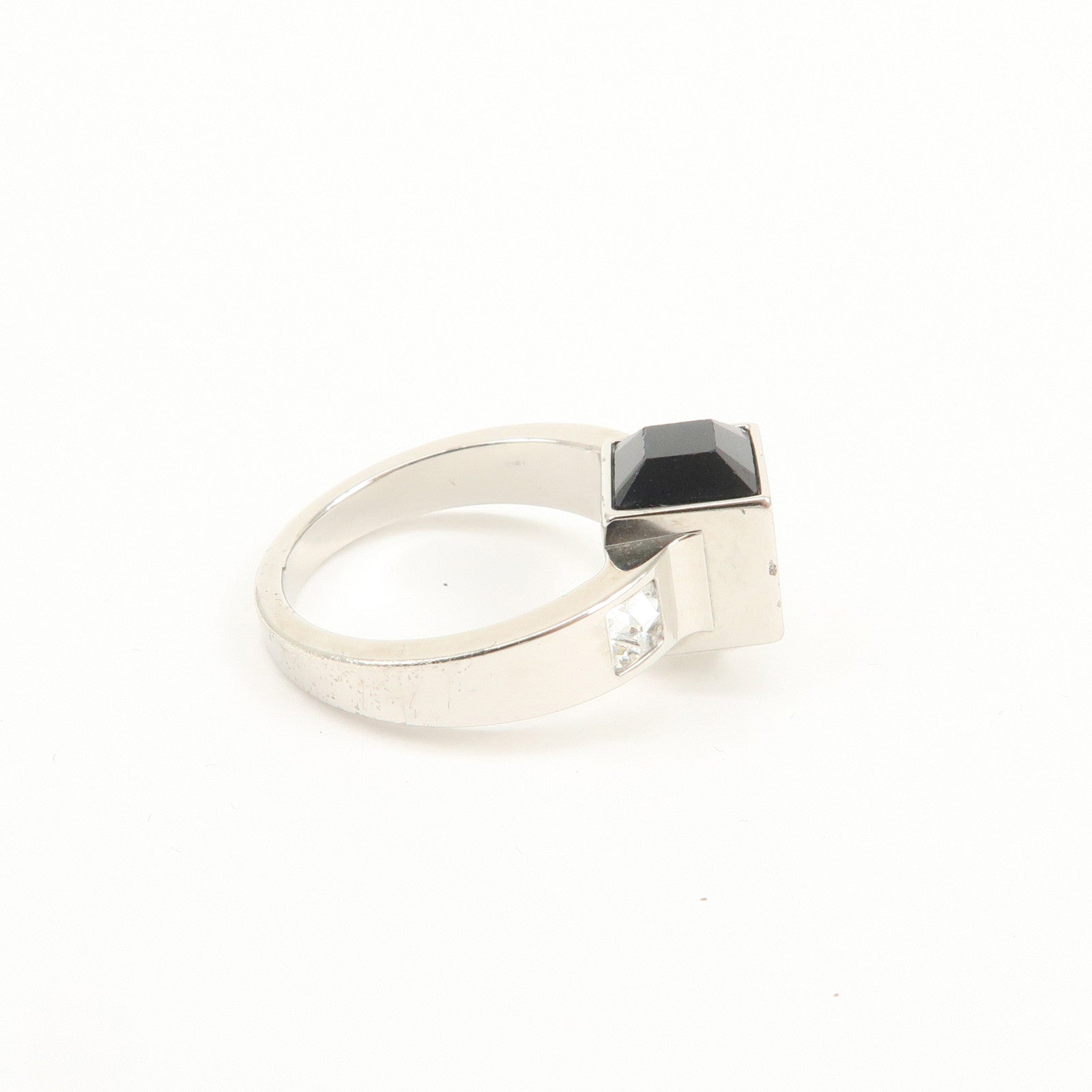 Louis Vuitton Berg Gamble Metal Rhinestone Ring Silver M66389