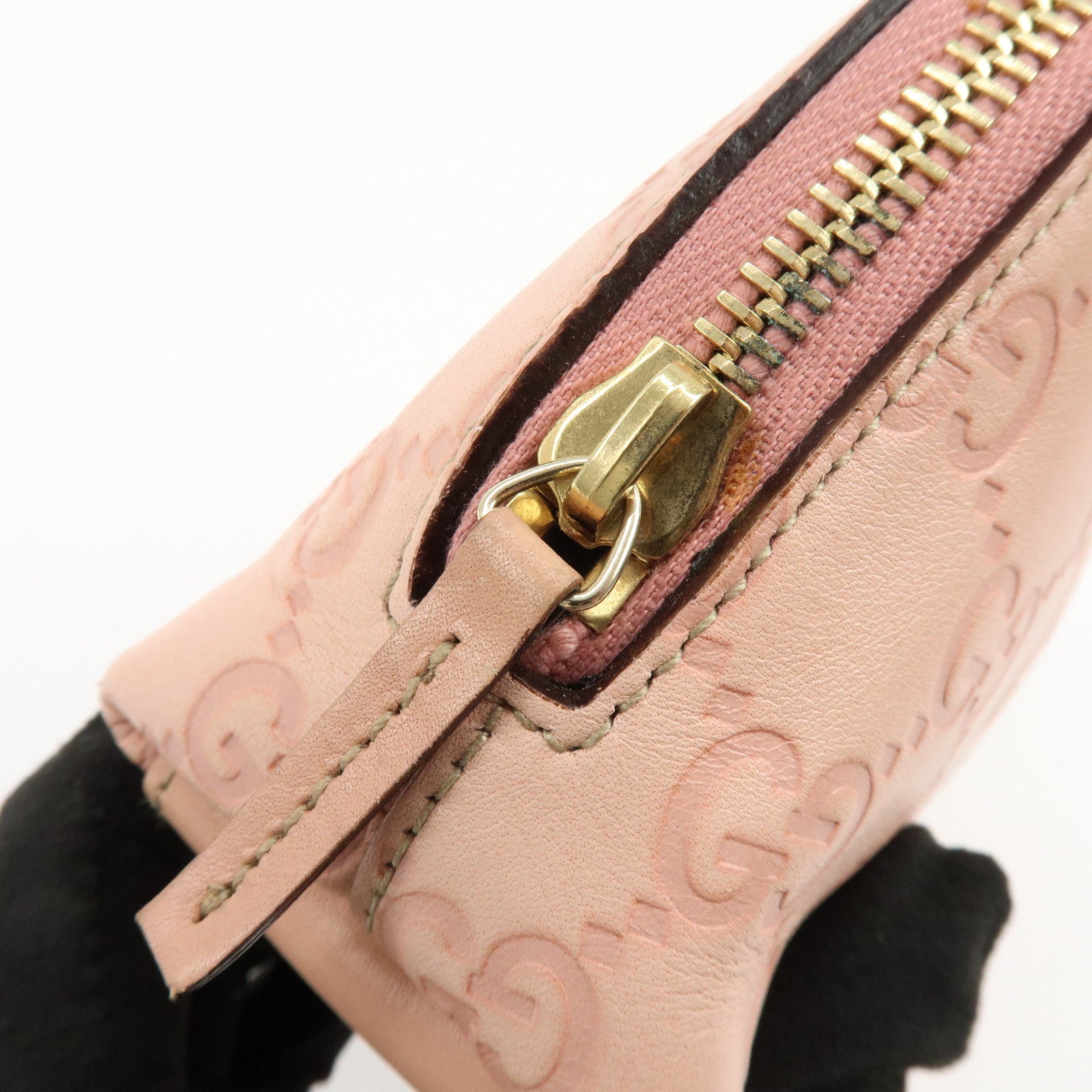 GUCCI Guccissima Leather Cosmetic Pouch Accessory Pouch Pink 141810