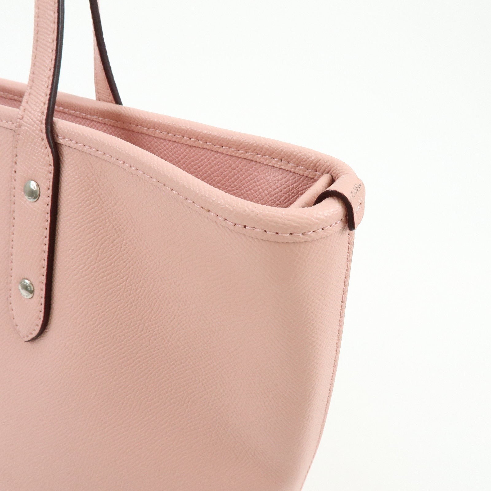 COACH Leather Tote Bag Shoulder Bag Pink F58846