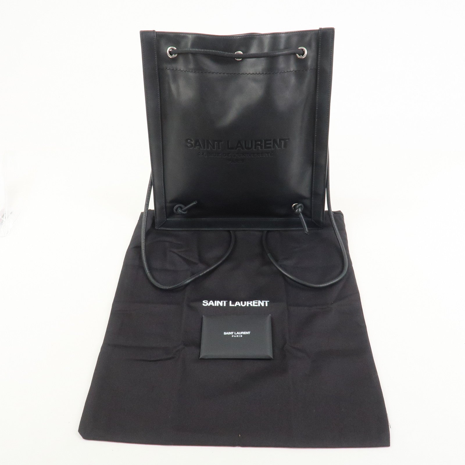 SAINT LAURENT PARIS Leather Backpack Black 710272