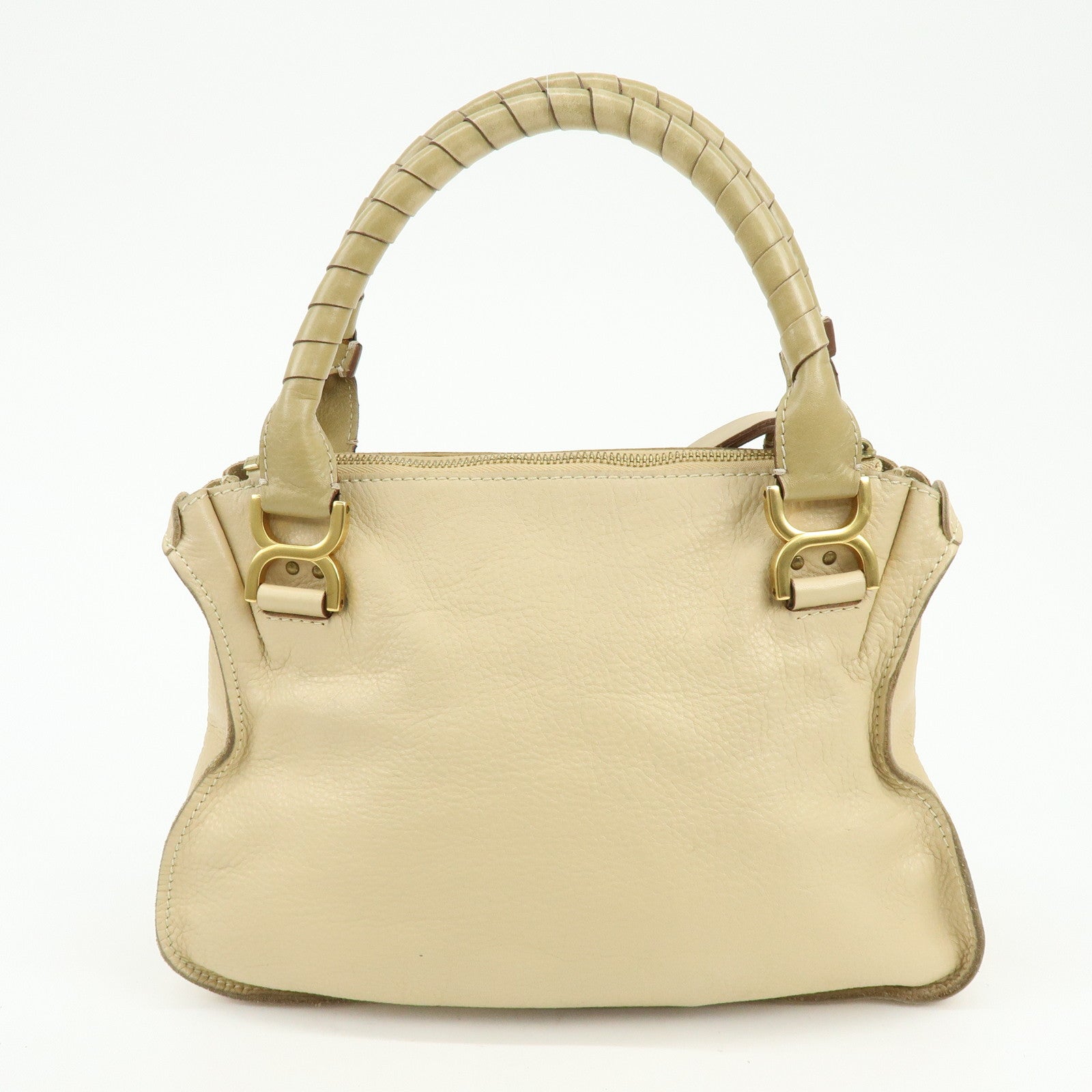 Chloe Mercy Leather Shoulder Bag Hand Bag Beige