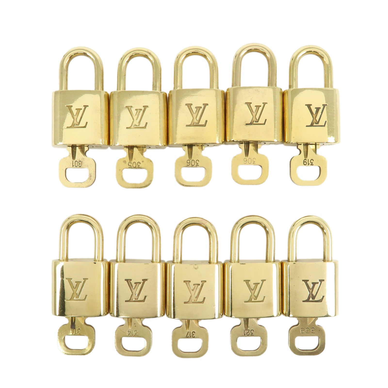 Louis Vuitton Set of 10 Lock & Key Cadena Key Lock Used